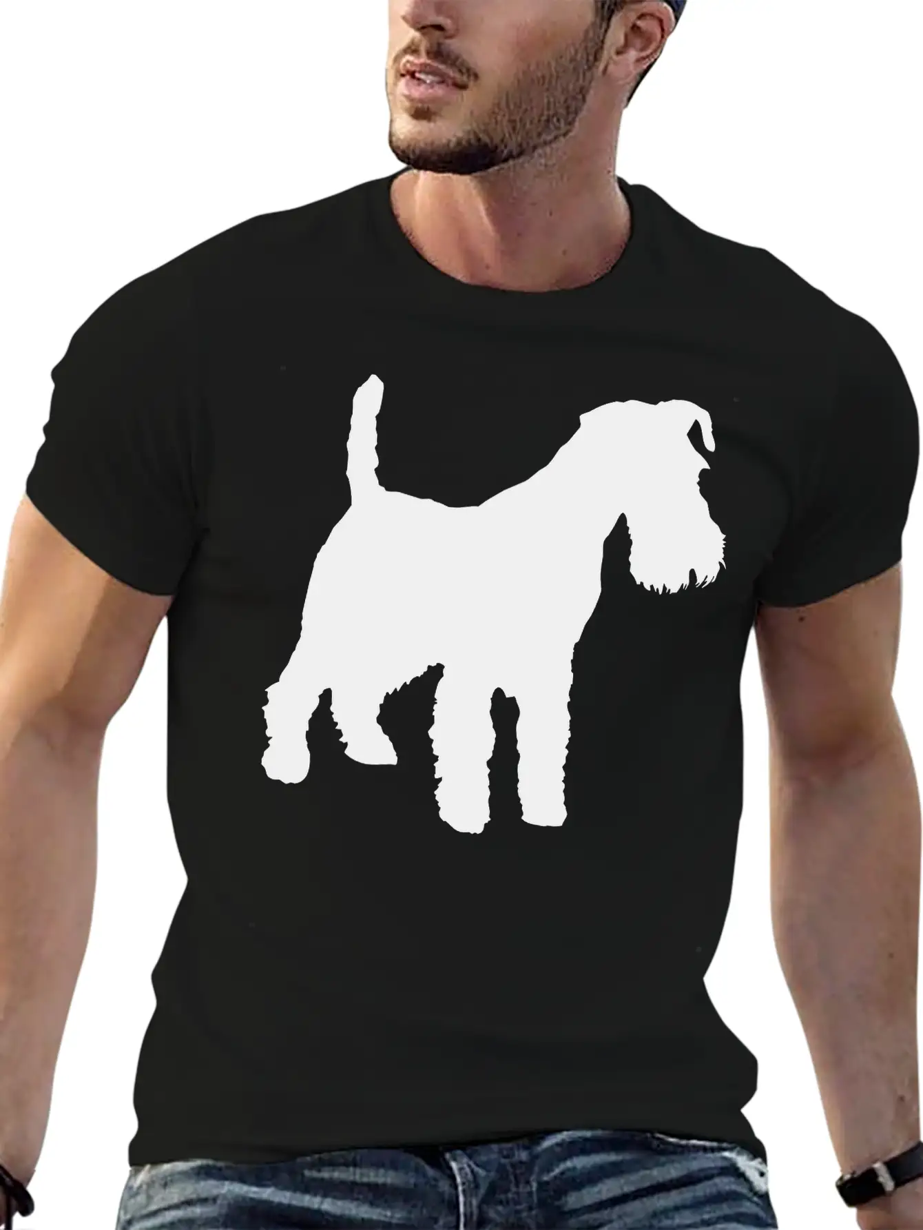 Vector Dog Silhouette Unisex Casual T-Shirt – Clean Design For Daily Comfort