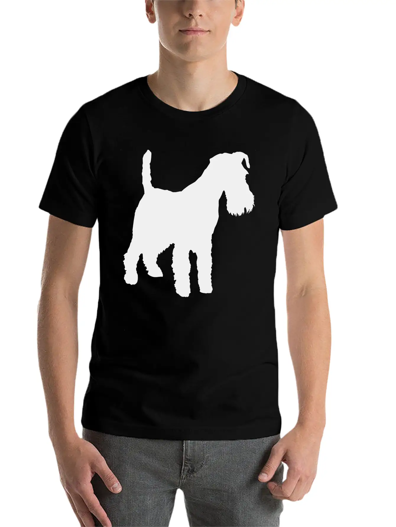 Vector Dog Silhouette Unisex Casual T-Shirt – Clean Design For Daily Comfort