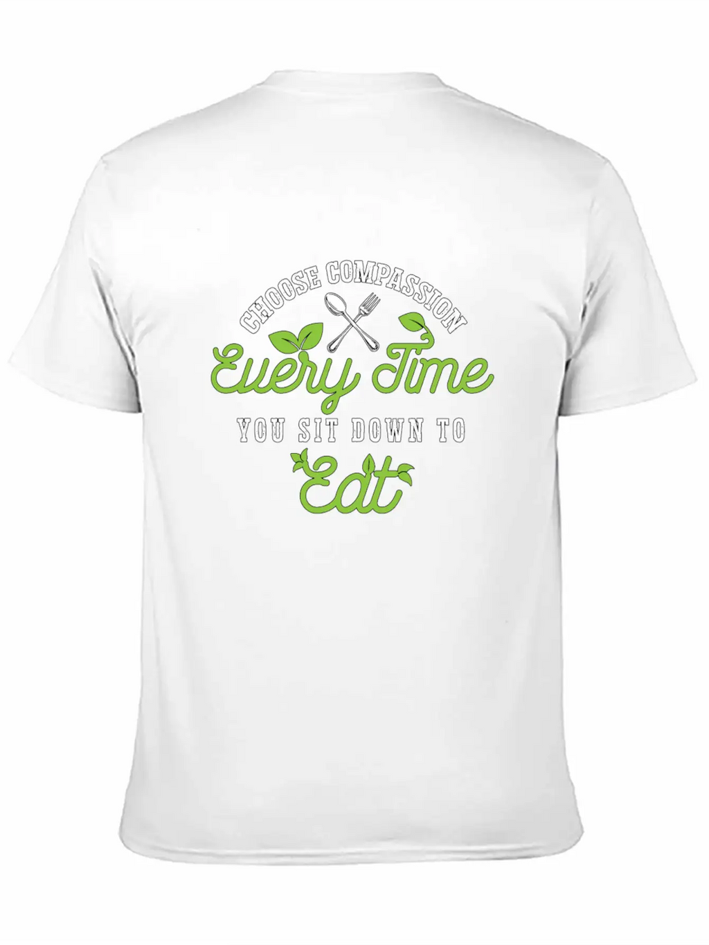 Vegan Chef Choose Compassion Every Time Vegan Life Unisex Short Sleeve Soft Cotton T-Shirt – Casual Everyday Wear