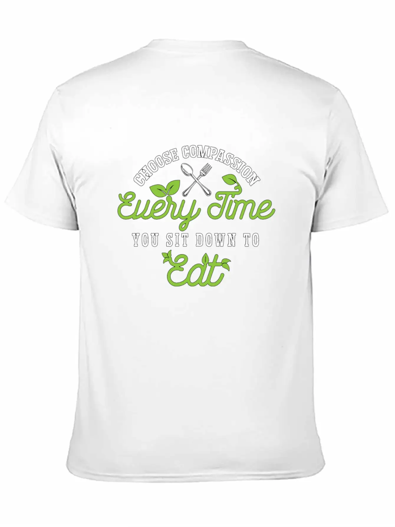 Vegan Chef Choose Compassion Every Time Vegan Life Unisex Short Sleeve Soft Cotton T-Shirt – Casual Everyday Wear