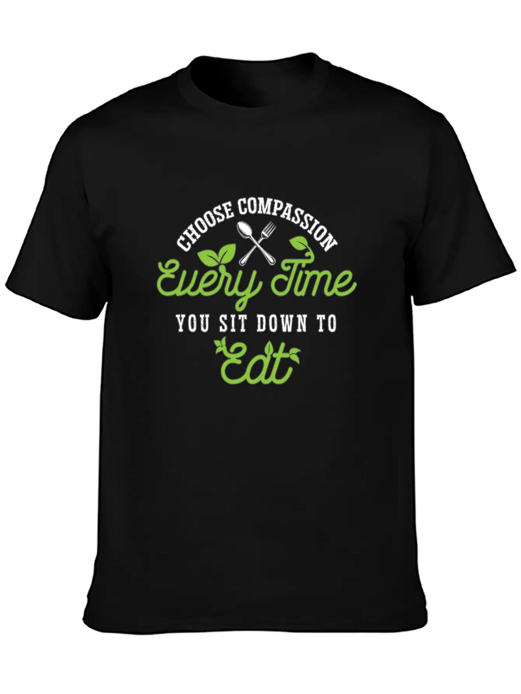Vegan Chef Choose Compassion Every Time Vegan Life Unisex Short Sleeve Soft Cotton T-Shirt – Casual Everyday Wear