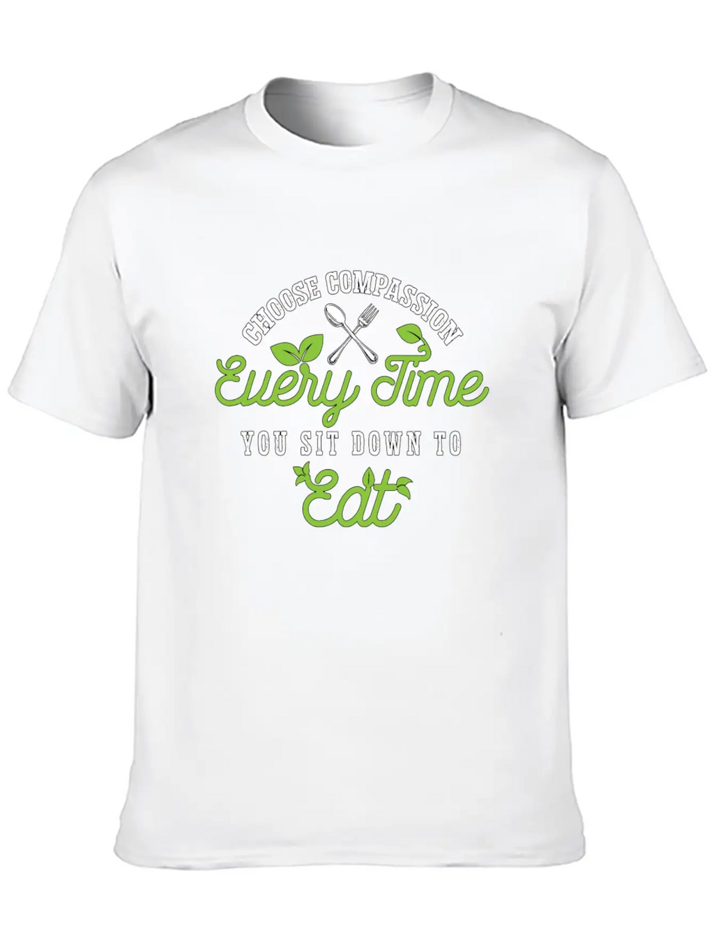Vegan Chef Choose Compassion Every Time Vegan Life Unisex Short Sleeve Soft Cotton T-Shirt – Casual Everyday Wear