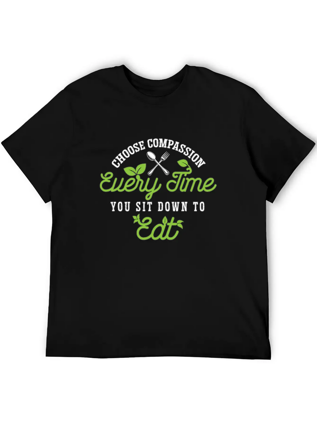 Vegan Chef Choose Compassion Every Time Vegan Life Unisex Short Sleeve Soft Cotton T-Shirt – Casual Everyday Wear