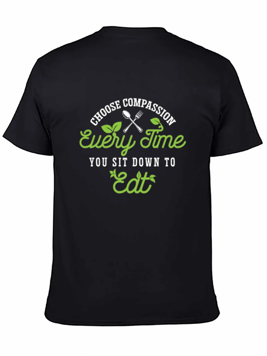 Vegan Chef Choose Compassion Every Time Vegan Life Unisex Short Sleeve Soft Cotton T-Shirt – Casual Everyday Wear