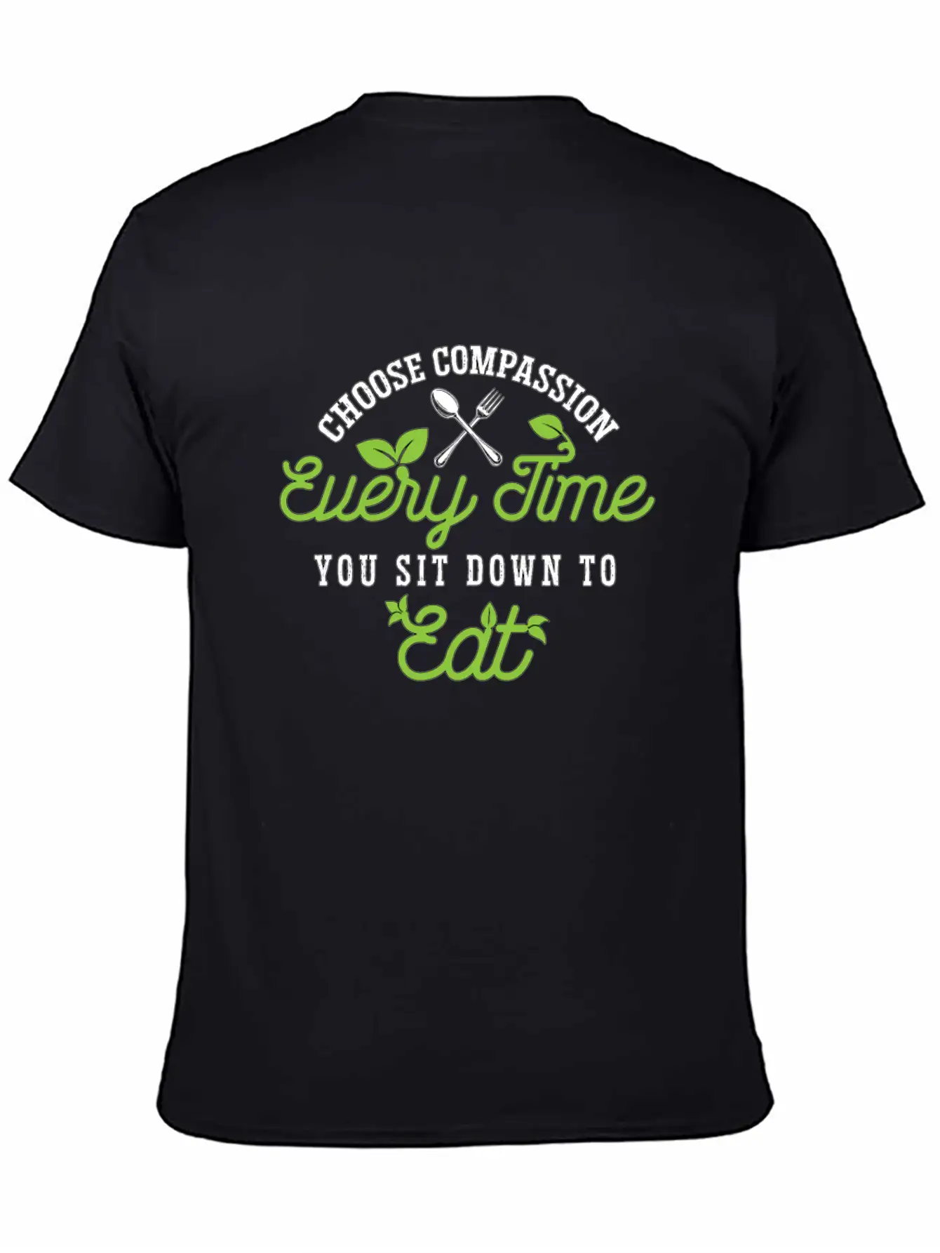 Vegan Chef Choose Compassion Every Time Vegan Life Unisex Short Sleeve Soft Cotton T-Shirt – Casual Everyday Wear