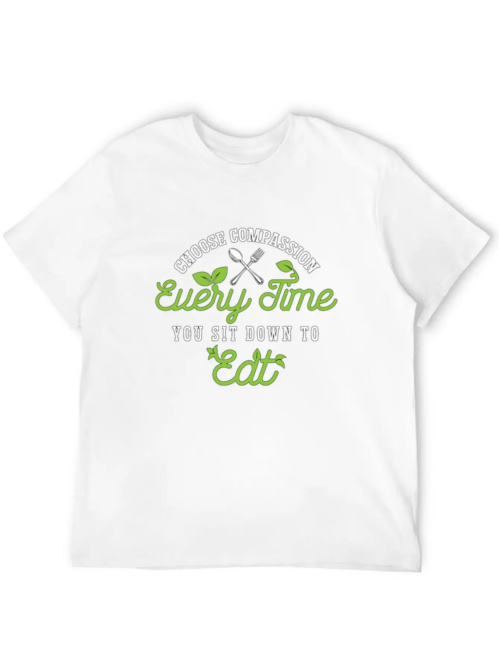 Vegan Chef Choose Compassion Every Time Vegan Life Unisex Short Sleeve Soft Cotton T-Shirt – Casual Everyday Wear