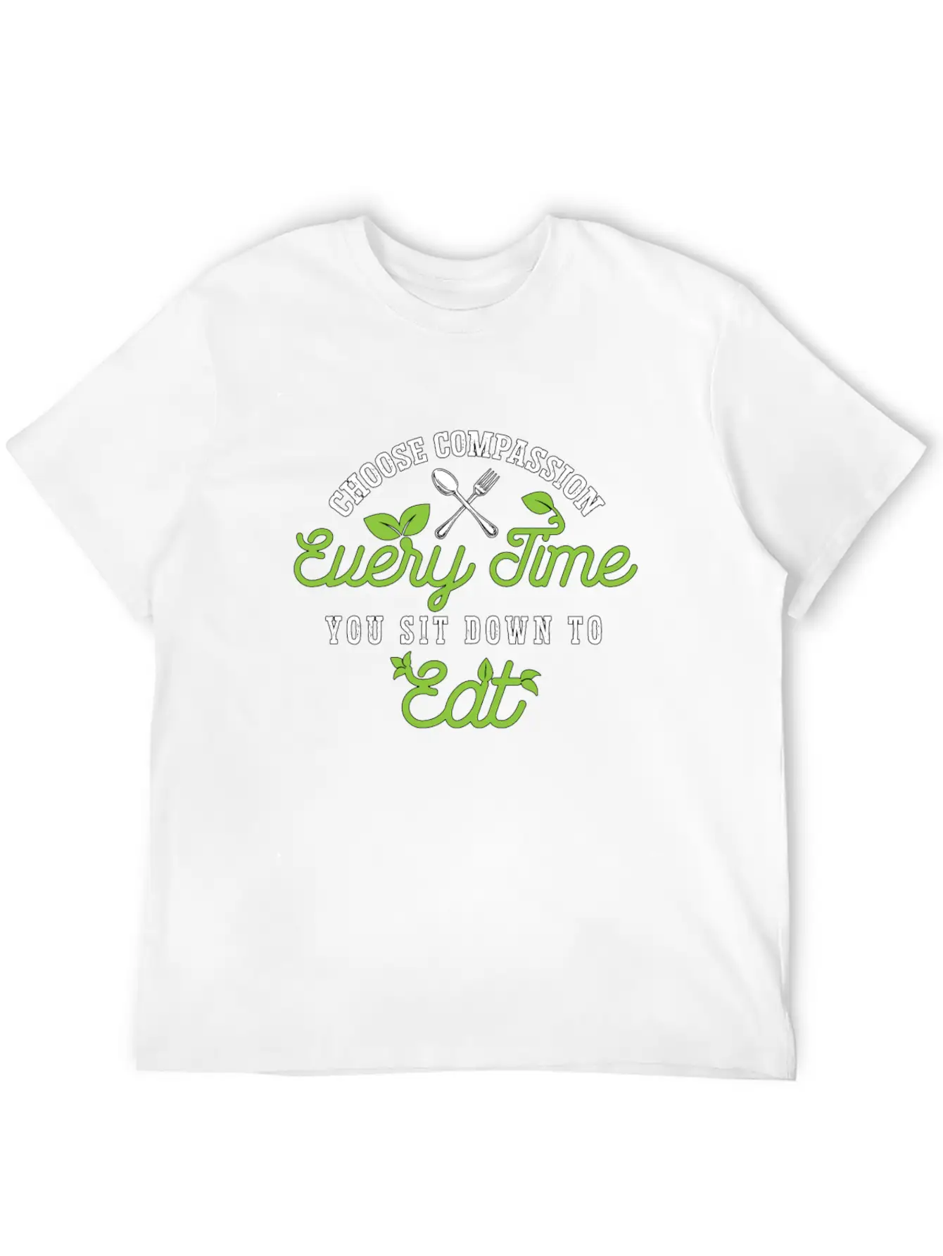 Vegan Chef Choose Compassion Every Time Vegan Life Unisex Short Sleeve Soft Cotton T-Shirt – Casual Everyday Wear