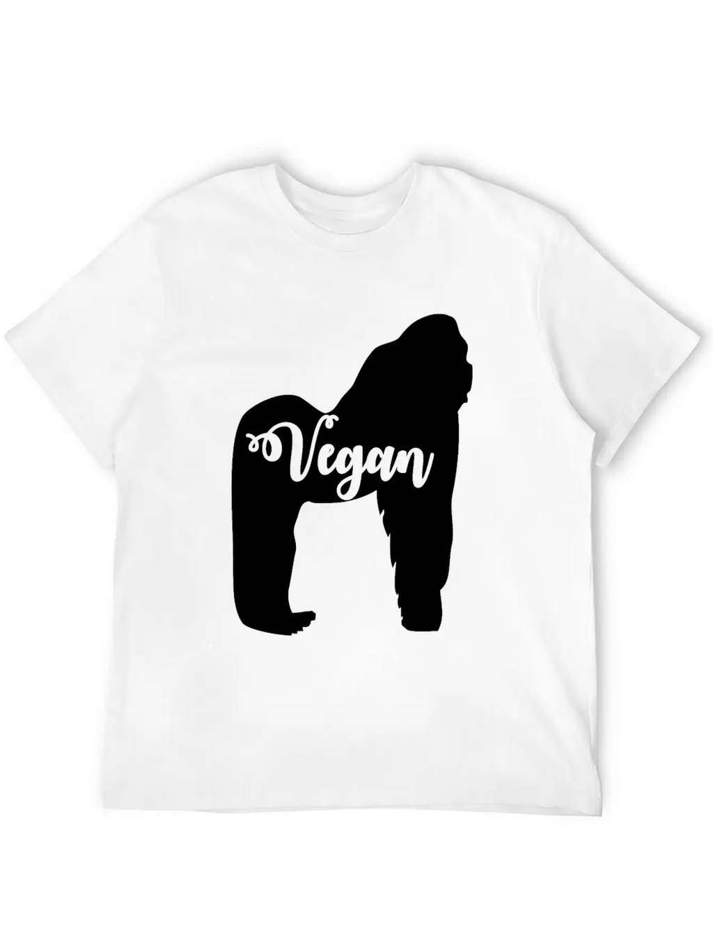 Vegan Gorilla Unisex Short Sleeve Soft Cotton T-Shirt – Casual Everyday Wear