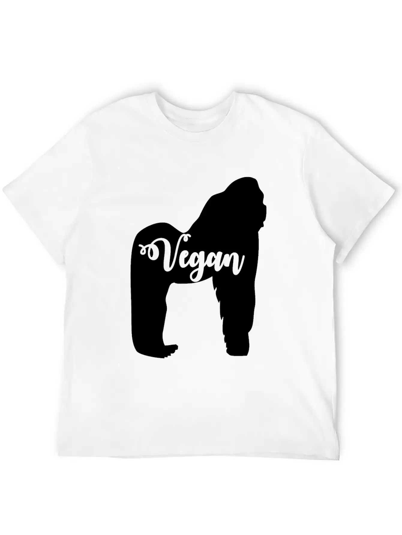 Vegan Gorilla Unisex Short Sleeve Soft Cotton T-Shirt – Casual Everyday Wear