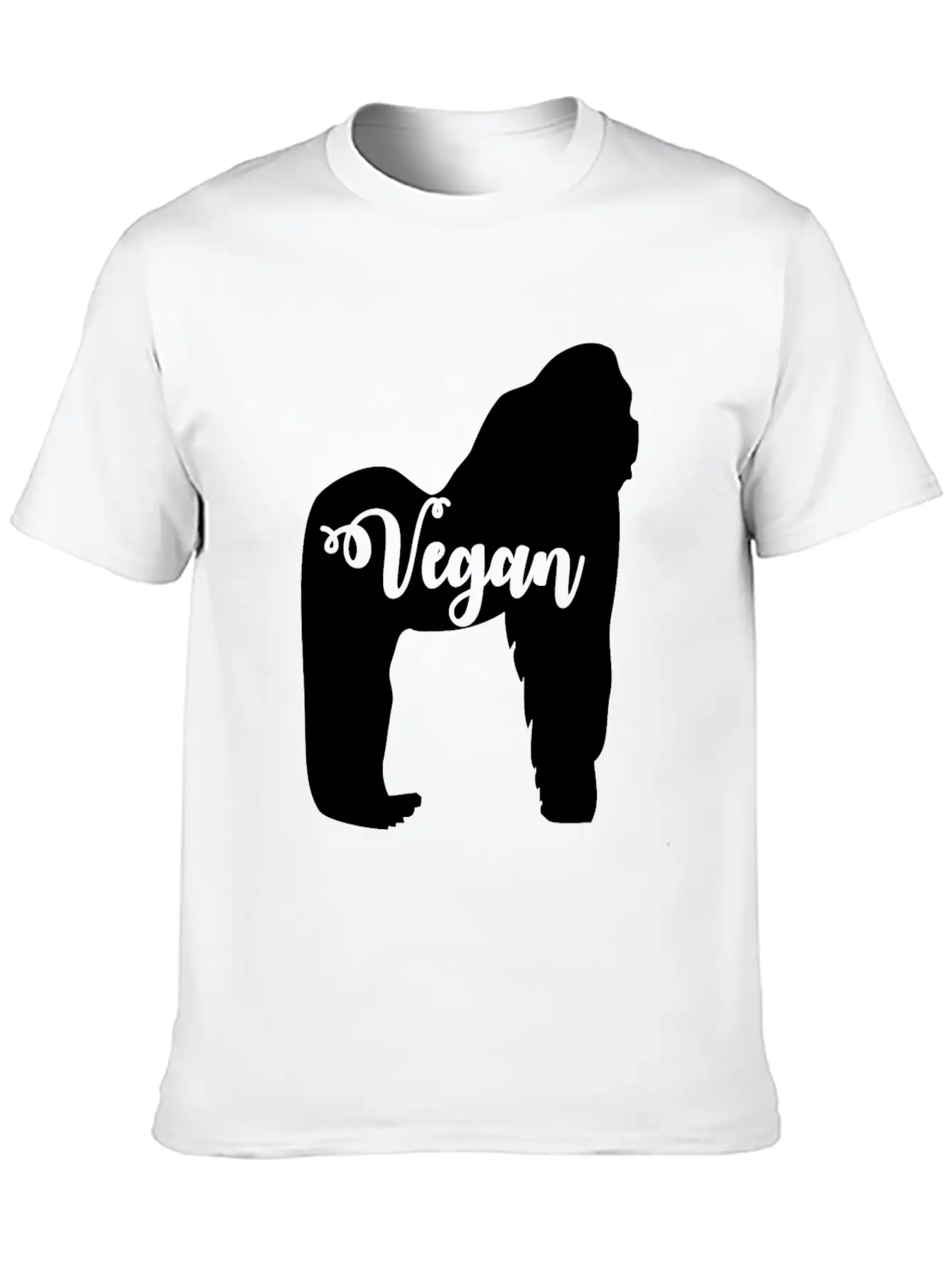 Vegan Gorilla Unisex Short Sleeve Soft Cotton T-Shirt – Casual Everyday Wear