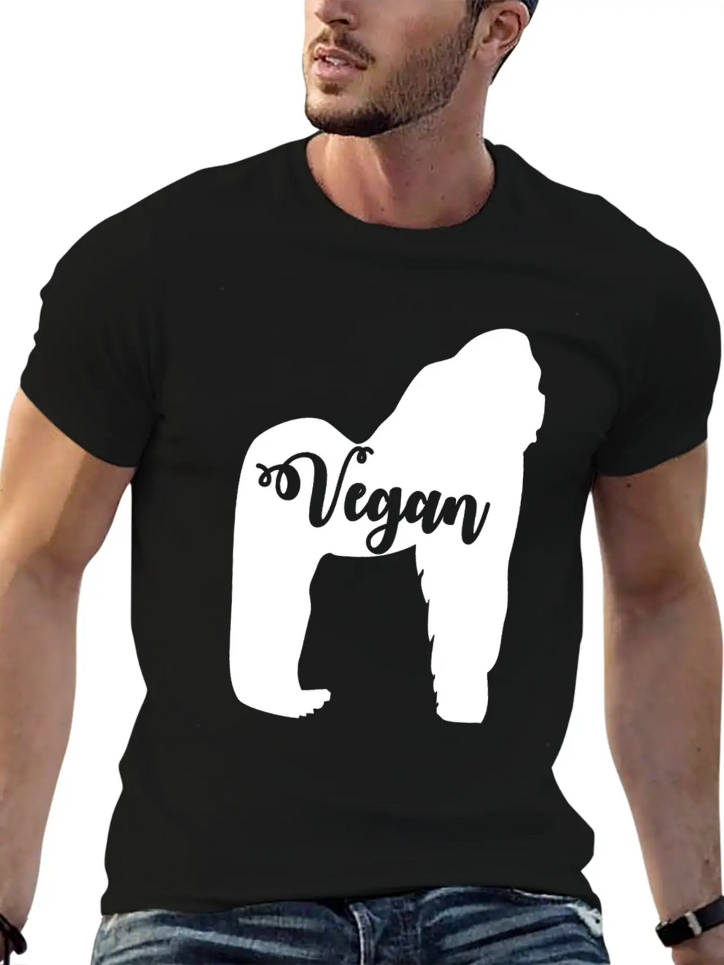 Vegan Gorilla Unisex Short Sleeve Soft Cotton T-Shirt – Casual Everyday Wear
