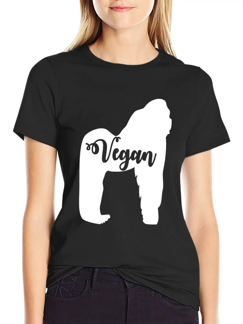 Vegan Gorilla Unisex Short Sleeve Soft Cotton T-Shirt – Casual Everyday Wear