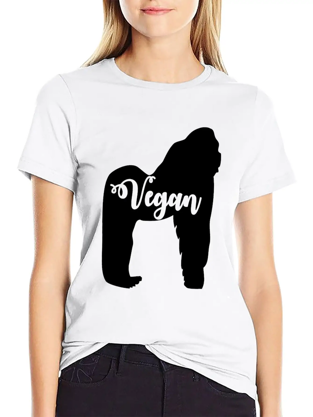 Vegan Gorilla Unisex Short Sleeve Soft Cotton T-Shirt – Casual Everyday Wear