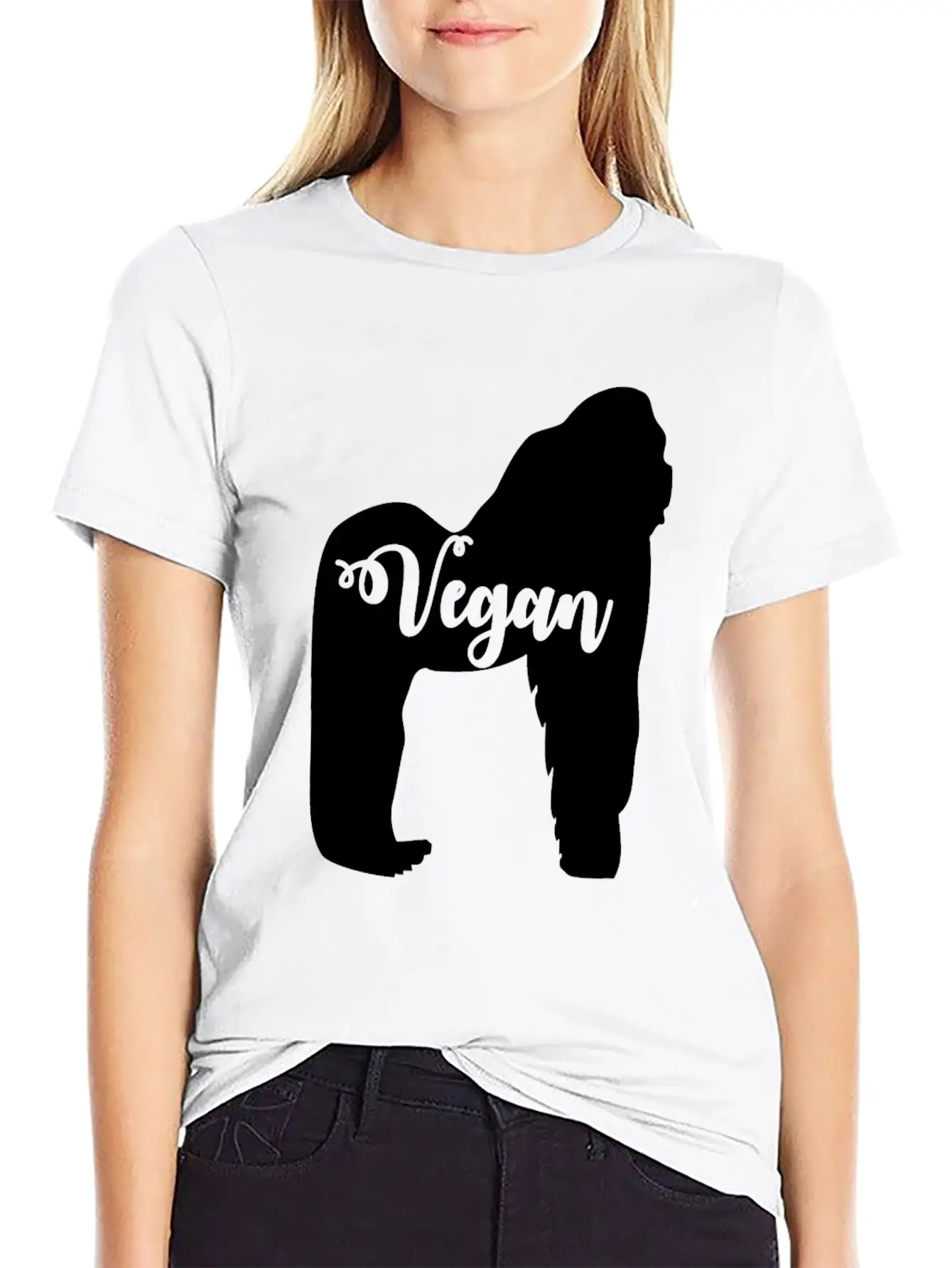 Vegan Gorilla Unisex Short Sleeve Soft Cotton T-Shirt – Casual Everyday Wear