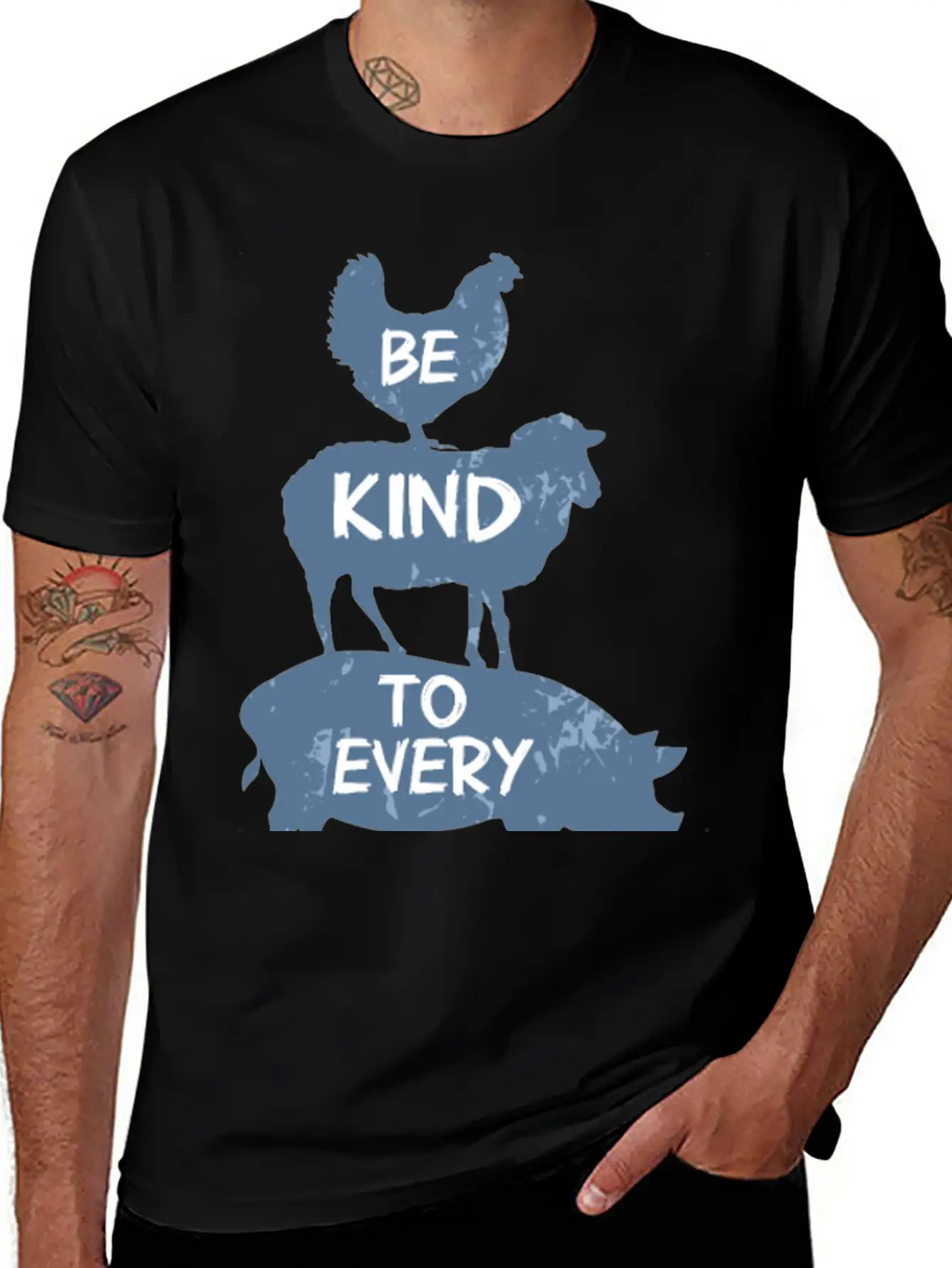 Vegan Vegetarian Animal Welfare Gift Idea Breathable Soft Cotton T-Shirt – Timeless Casual Look
