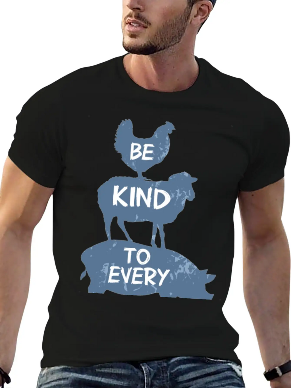 Vegan Vegetarian Animal Welfare Gift Idea Breathable Soft Cotton T-Shirt – Timeless Casual Look