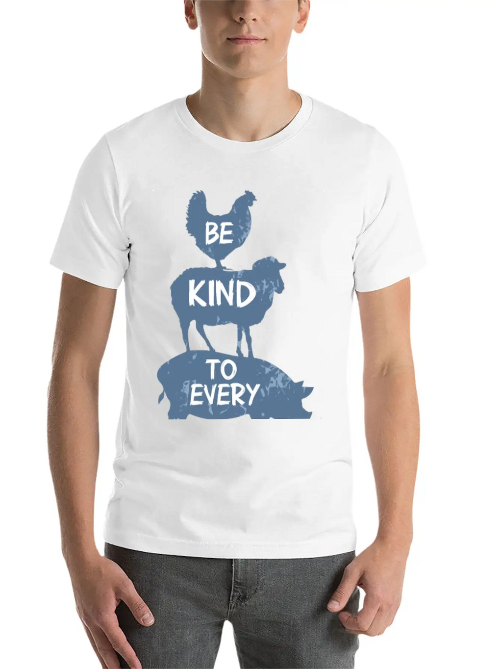 Vegan Vegetarian Animal Welfare Gift Idea Breathable Soft Cotton T-Shirt – Timeless Casual Look