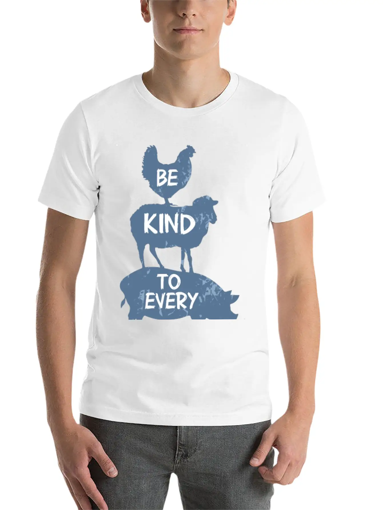 Vegan Vegetarian Animal Welfare Gift Idea Breathable Soft Cotton T-Shirt – Timeless Casual Look