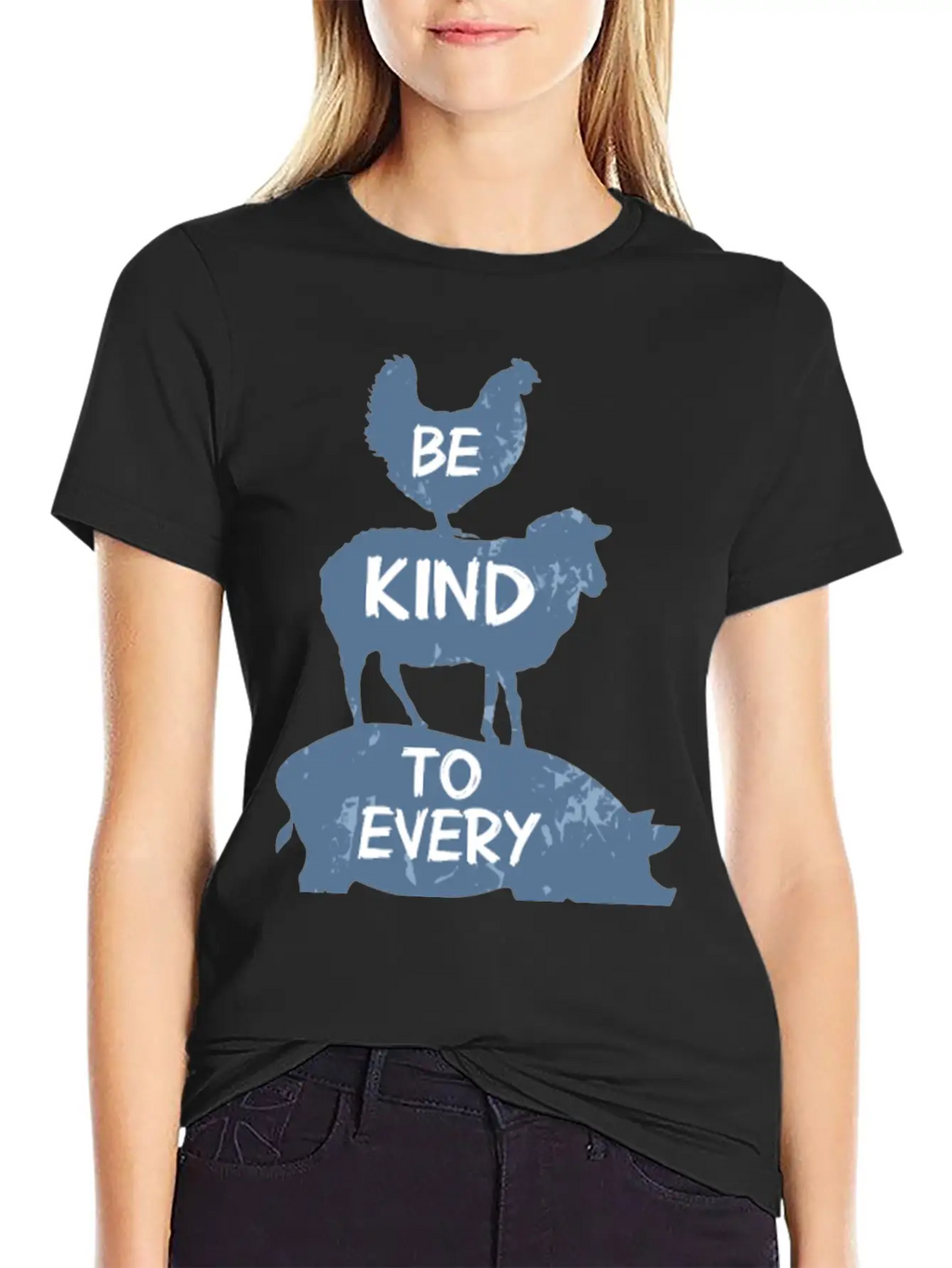 Vegan Vegetarian Animal Welfare Gift Idea Breathable Soft Cotton T-Shirt – Timeless Casual Look