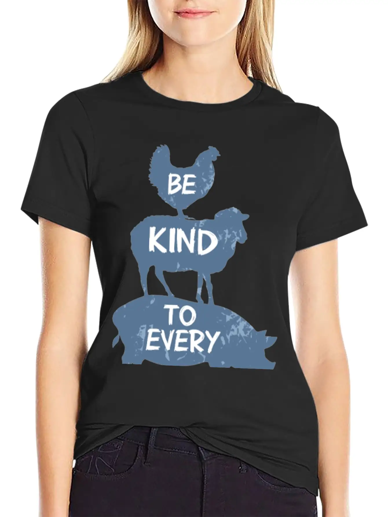Vegan Vegetarian Animal Welfare Gift Idea Breathable Soft Cotton T-Shirt – Timeless Casual Look