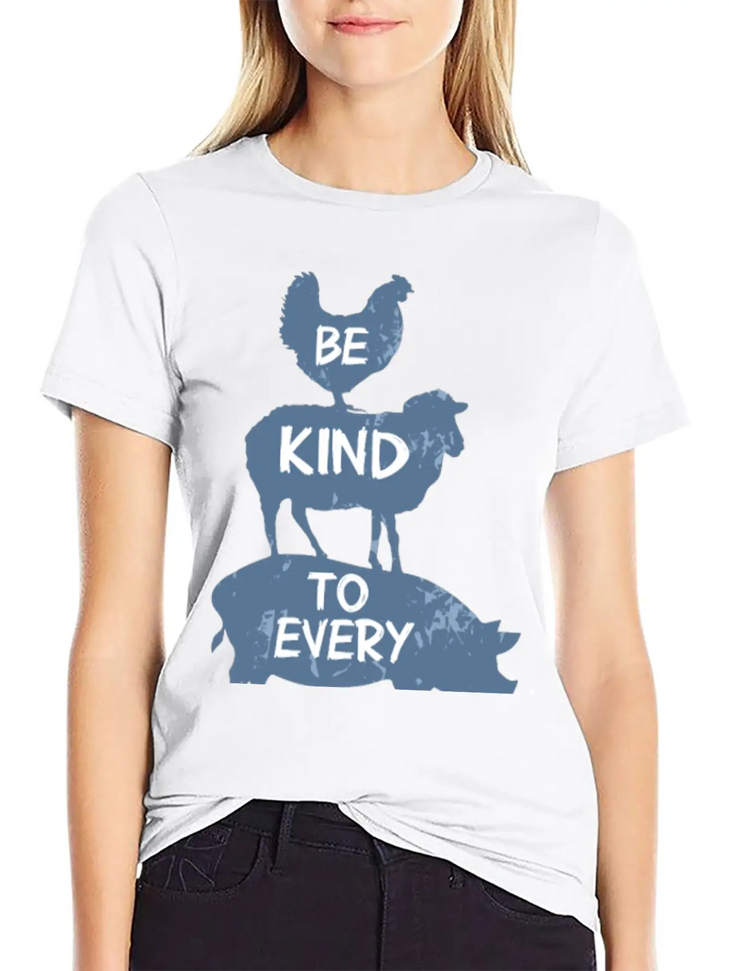 Vegan Vegetarian Animal Welfare Gift Idea Breathable Soft Cotton T-Shirt – Timeless Casual Look