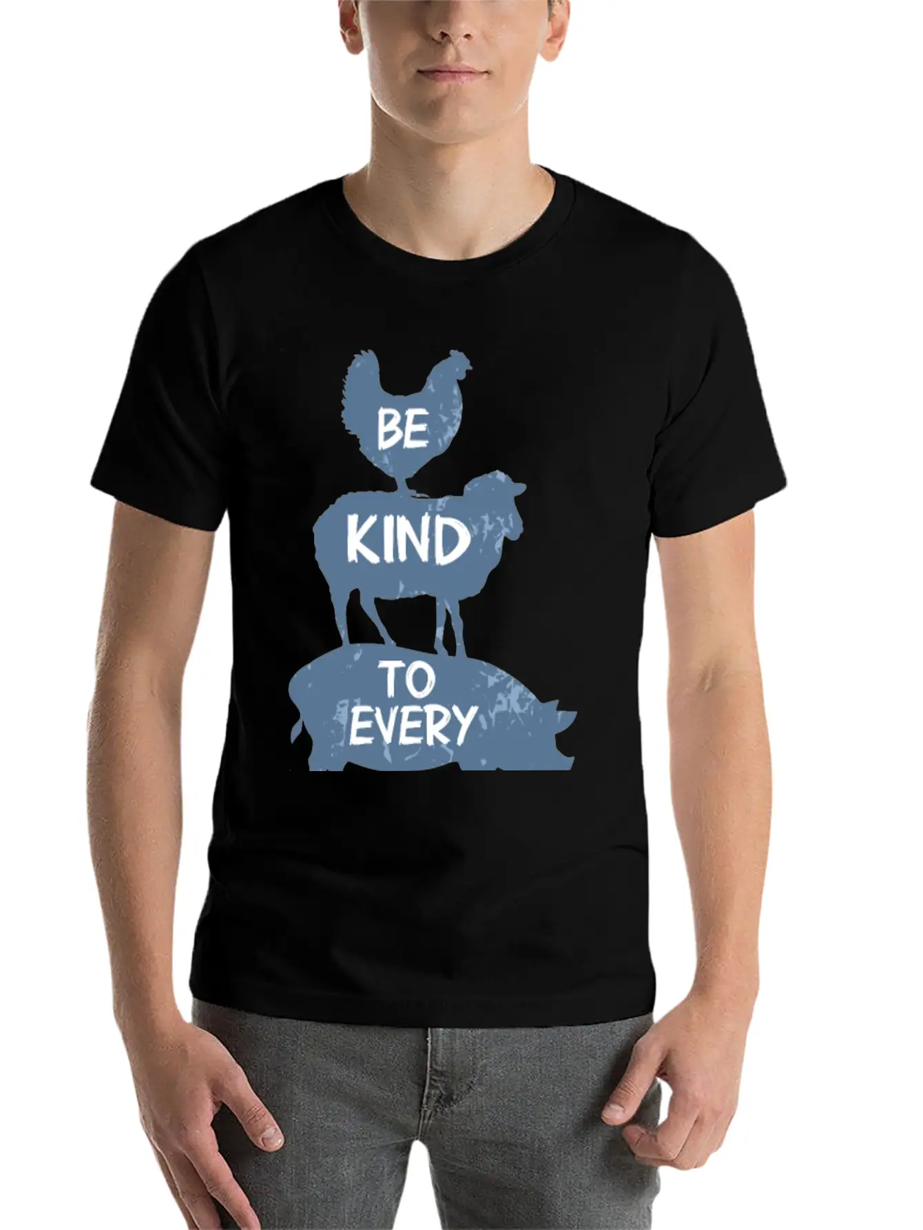 Vegan Vegetarian Animal Welfare Gift Idea Breathable Soft Cotton T-Shirt – Timeless Casual Look