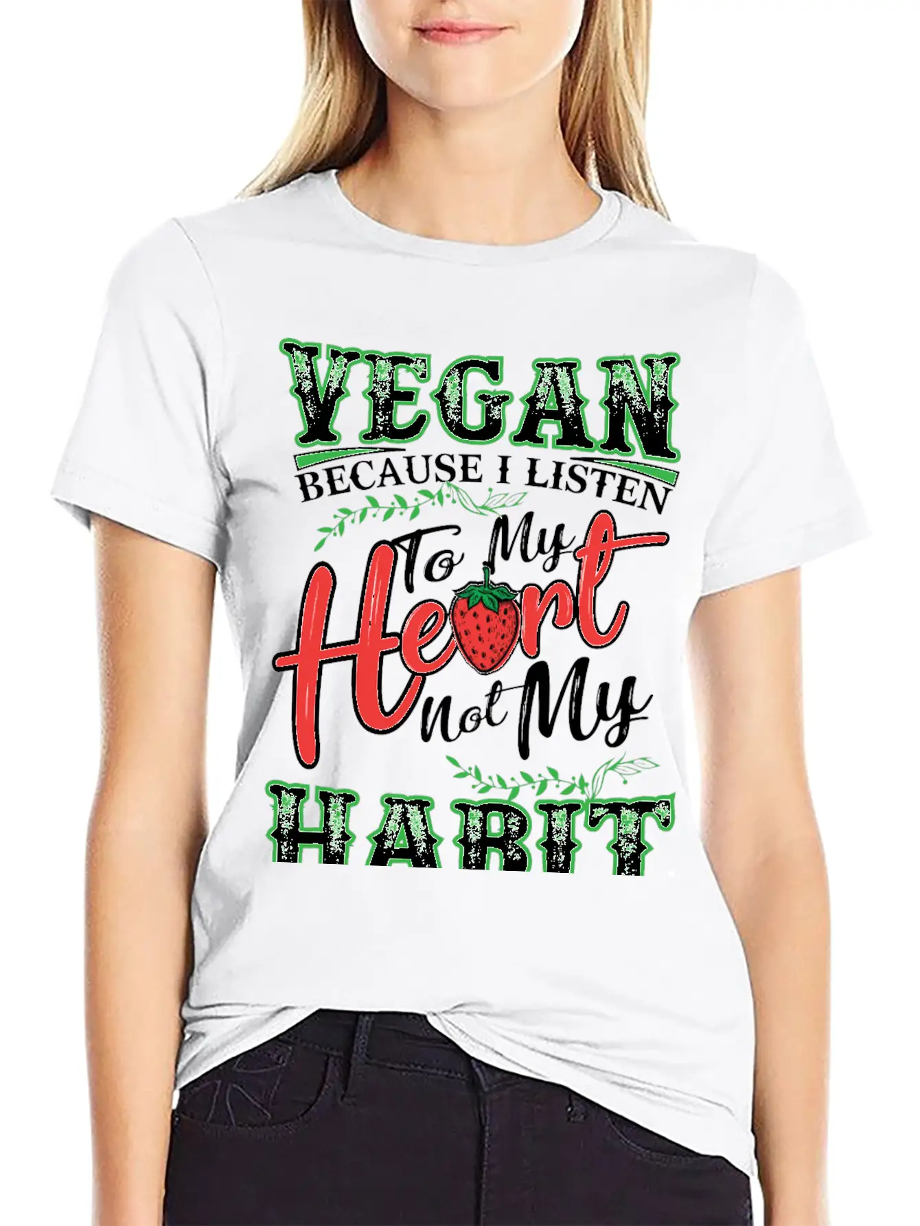 Vegan Vegetarian Animal Welfare Gift Idea Unisex Short Sleeve Soft Cotton T-Shirt – Casual Everyday Wear
