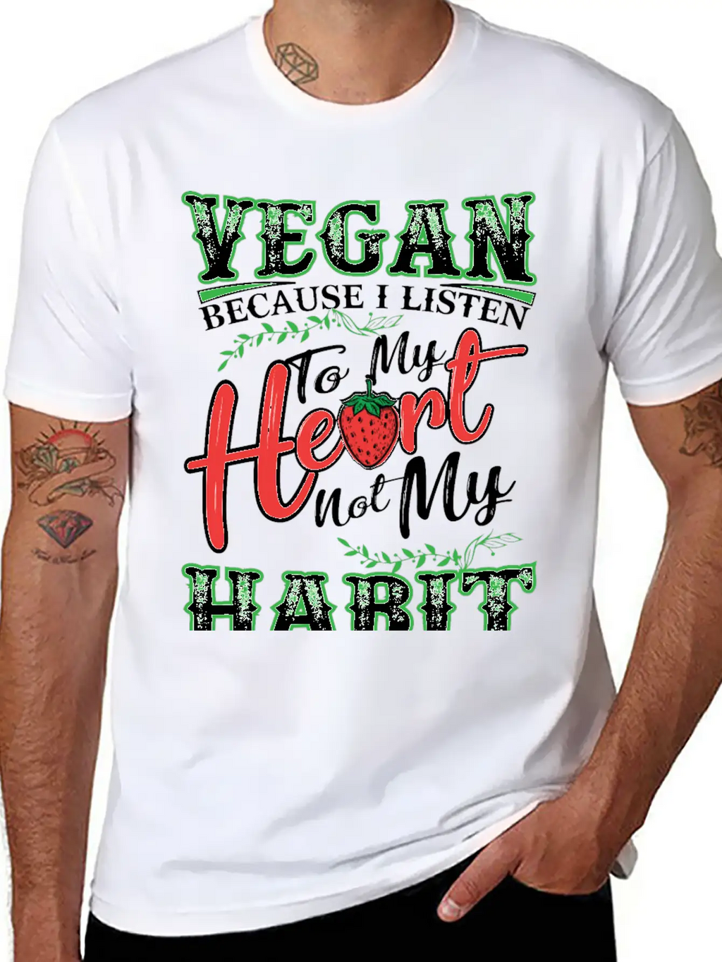 Vegan Vegetarian Animal Welfare Gift Idea Unisex Short Sleeve Soft Cotton T-Shirt – Casual Everyday Wear