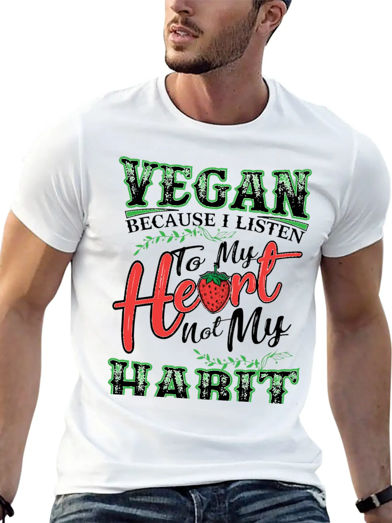 Vegan Vegetarian Animal Welfare Gift Idea Unisex Short Sleeve Soft Cotton T-Shirt – Casual Everyday Wear