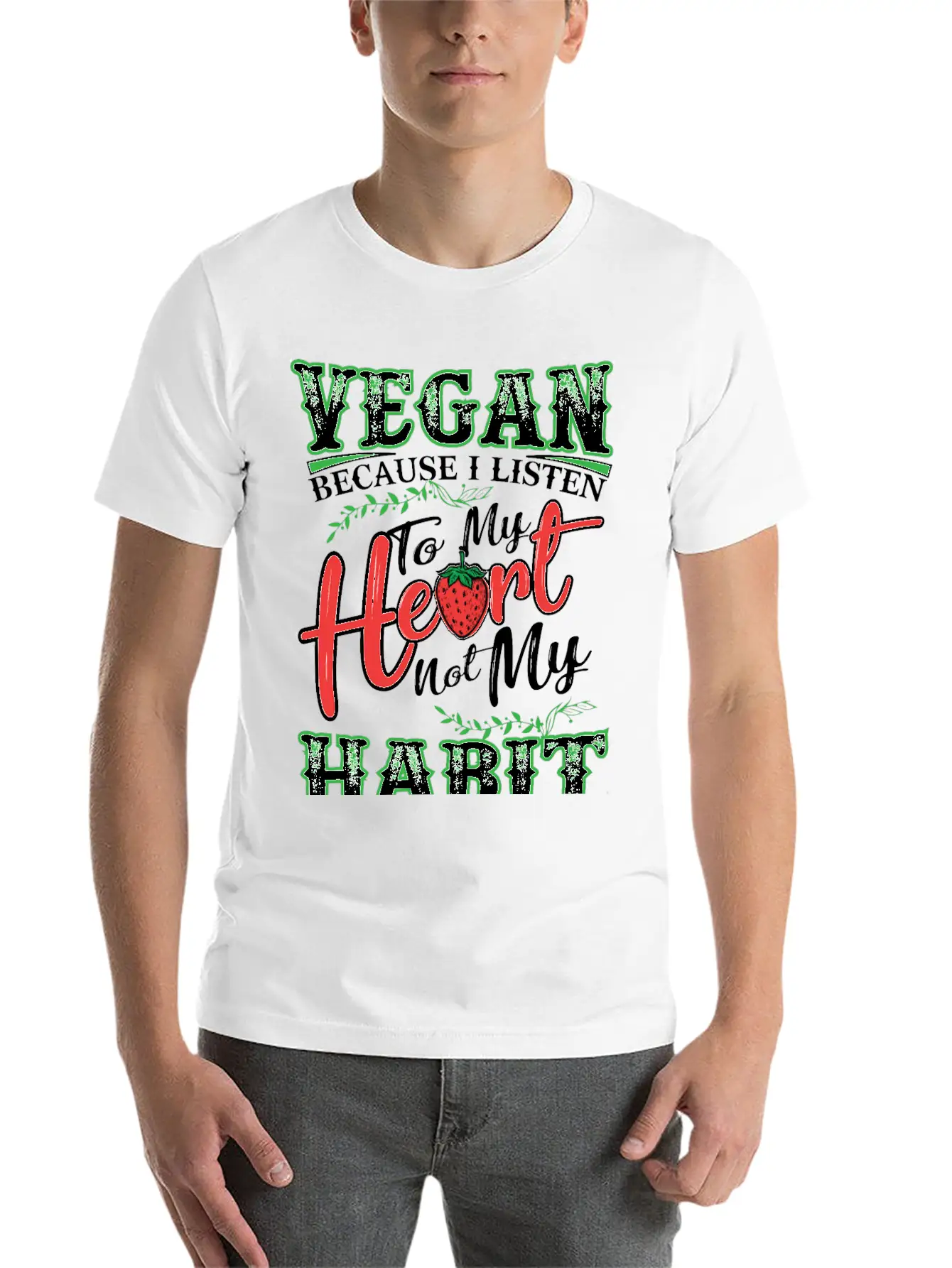 Vegan Vegetarian Animal Welfare Gift Idea Unisex Short Sleeve Soft Cotton T-Shirt – Casual Everyday Wear