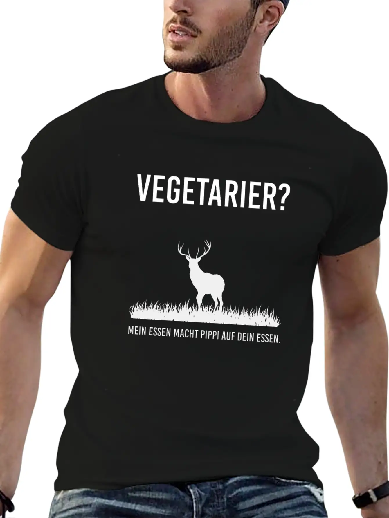 Vegan Vegetarian Vegan Vegetarian For Hunters Unisex Casual T-Shirt – Clean Design For Daily Comfort