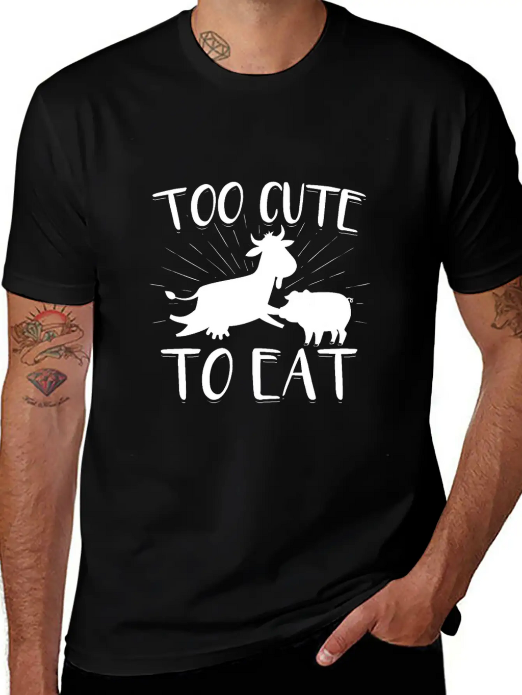Vegan Vegetarian | Vegetarian Vegan Gifts Unisex Short Sleeve Soft Cotton T-Shirt – Casual Everyday Wear