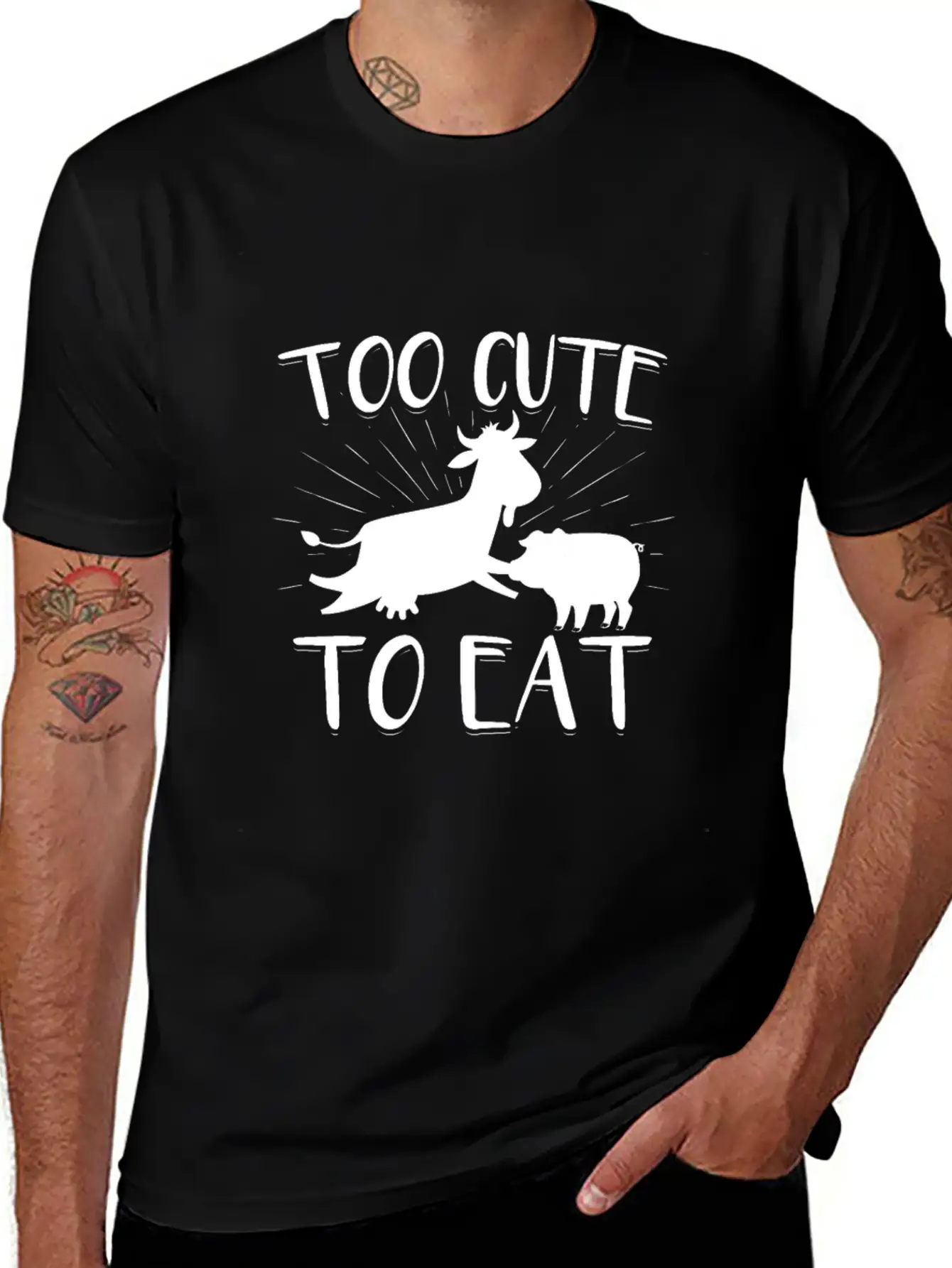 Vegan Vegetarian | Vegetarian Vegan Gifts Unisex Short Sleeve Soft Cotton T-Shirt – Casual Everyday Wear