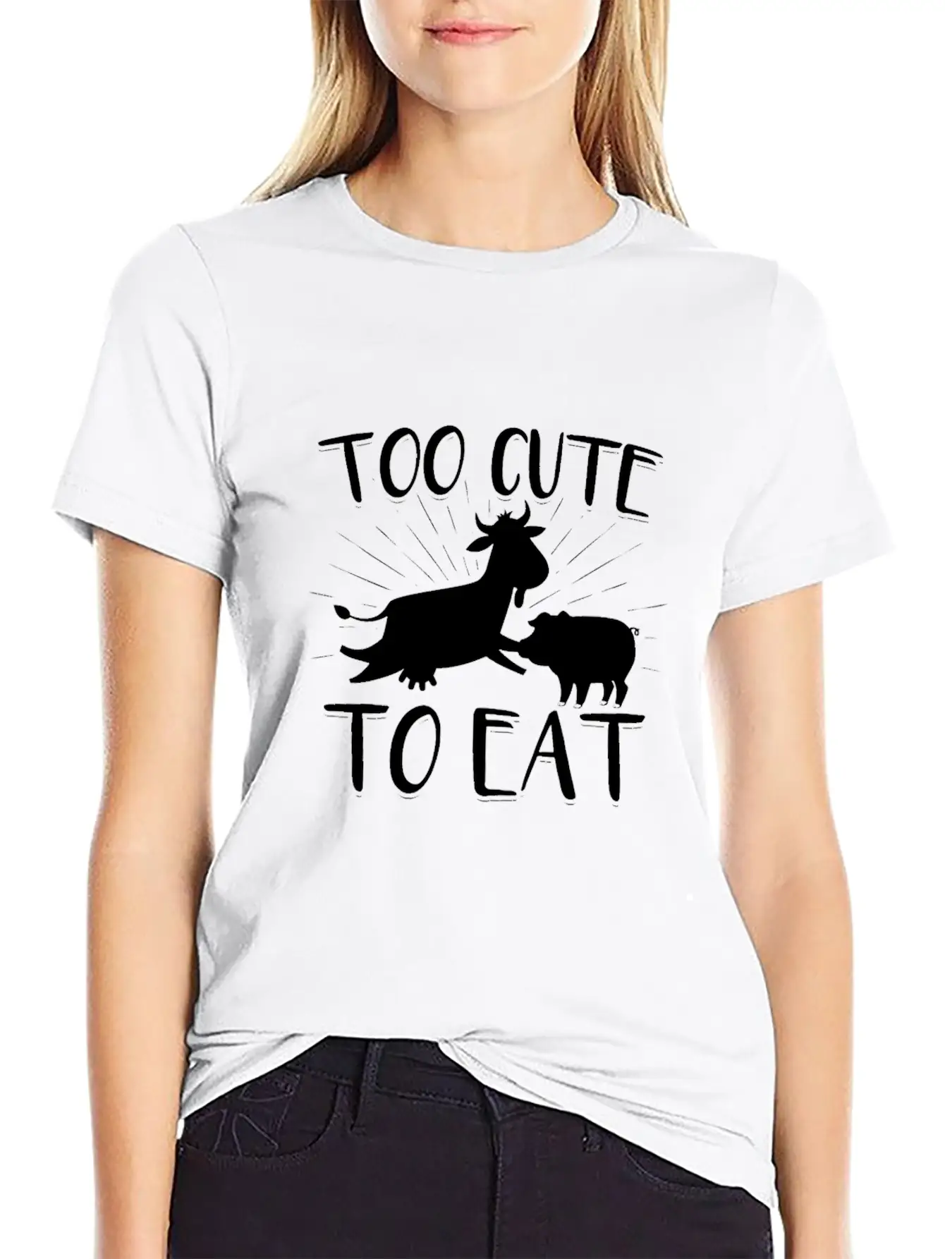 Vegan Vegetarian | Vegetarian Vegan Gifts Unisex Short Sleeve Soft Cotton T-Shirt – Casual Everyday Wear