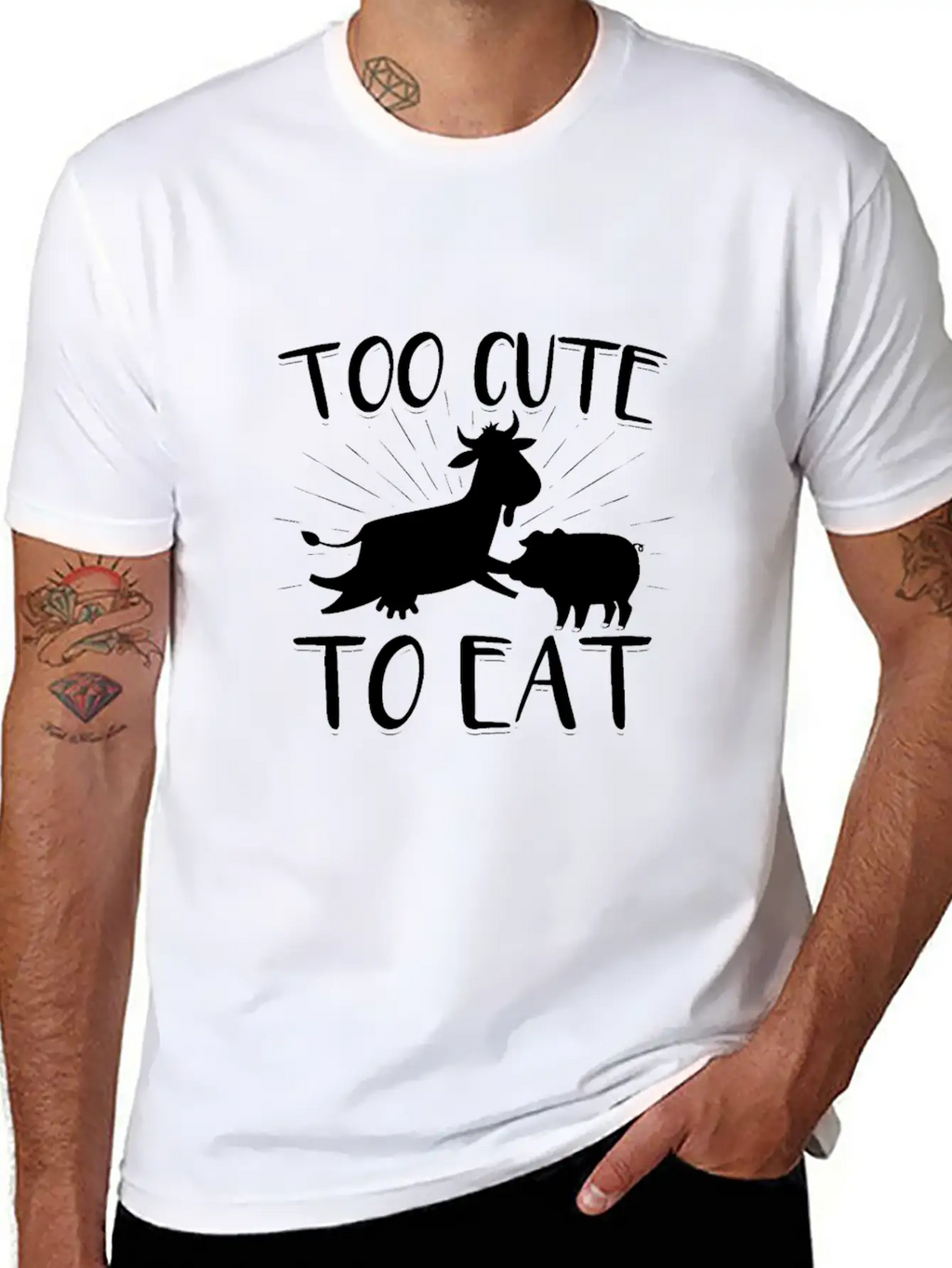Vegan Vegetarian | Vegetarian Vegan Gifts Unisex Short Sleeve Soft Cotton T-Shirt – Casual Everyday Wear