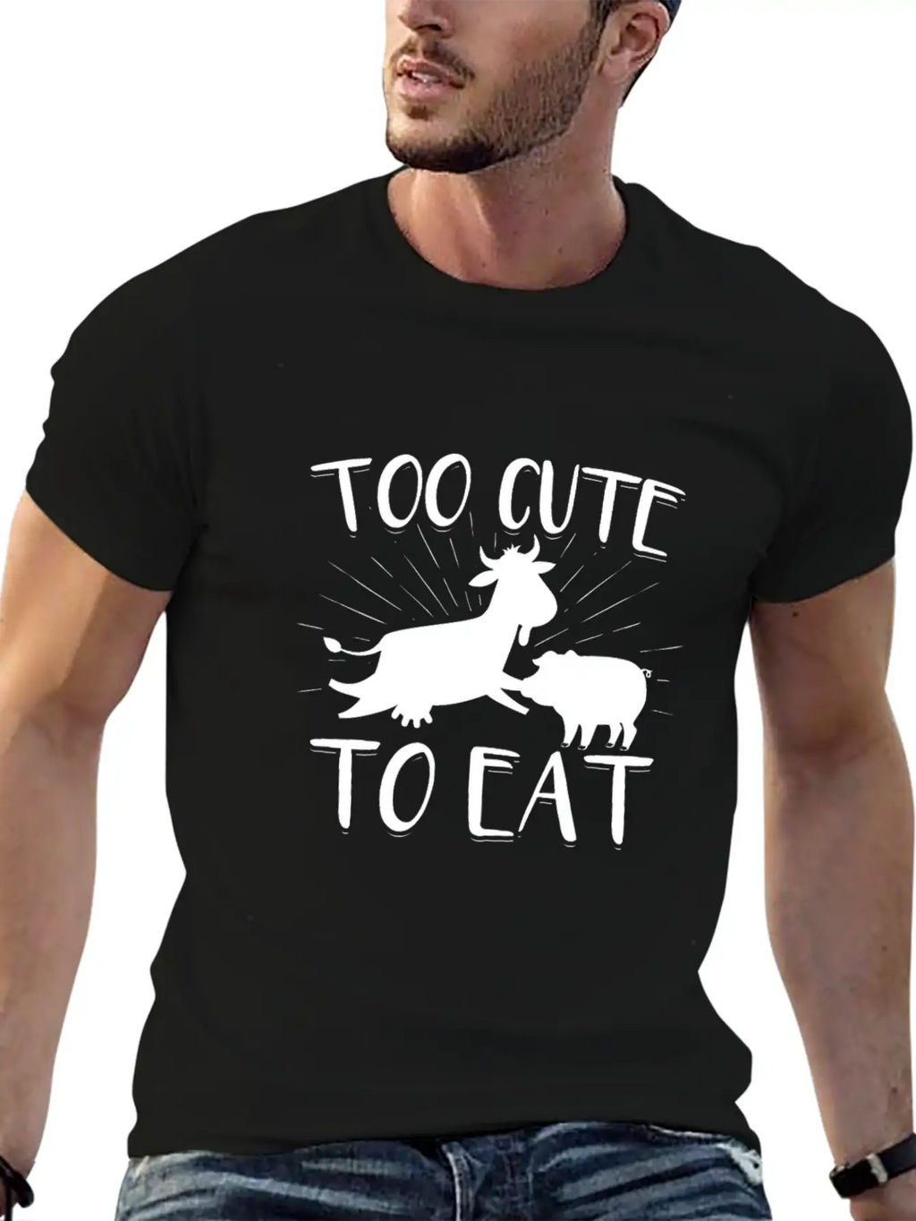 Vegan Vegetarian | Vegetarian Vegan Gifts Unisex Short Sleeve Soft Cotton T-Shirt – Casual Everyday Wear