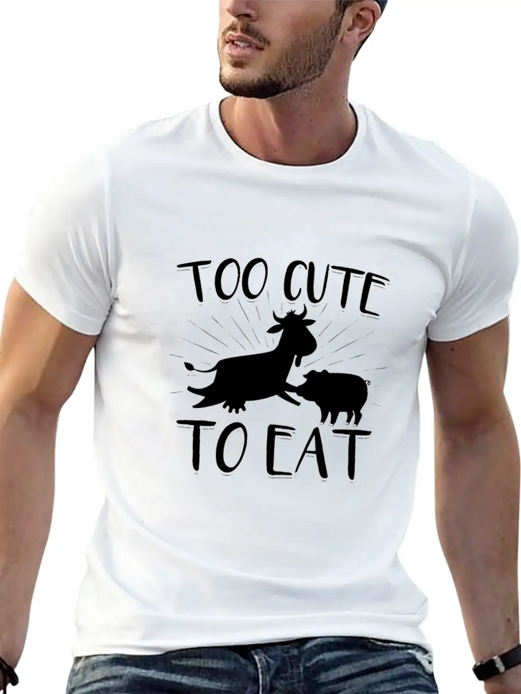 Vegan Vegetarian | Vegetarian Vegan Gifts Unisex Short Sleeve Soft Cotton T-Shirt – Casual Everyday Wear