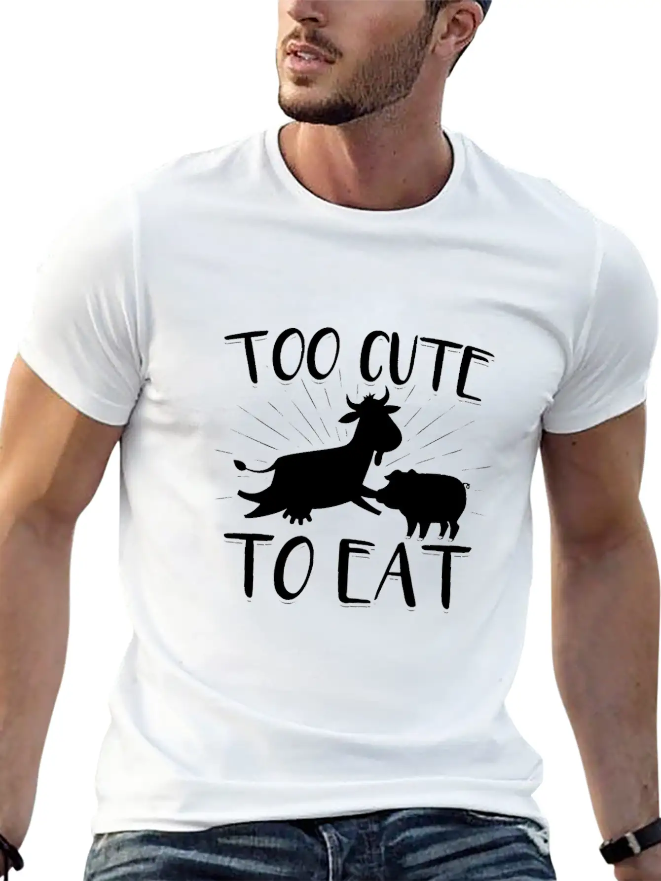 Vegan Vegetarian | Vegetarian Vegan Gifts Unisex Short Sleeve Soft Cotton T-Shirt – Casual Everyday Wear