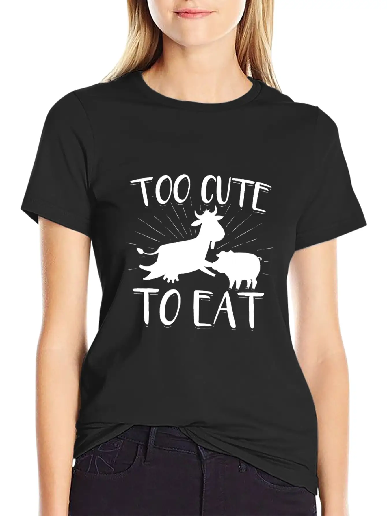 Vegan Vegetarian | Vegetarian Vegan Gifts Unisex Short Sleeve Soft Cotton T-Shirt – Casual Everyday Wear