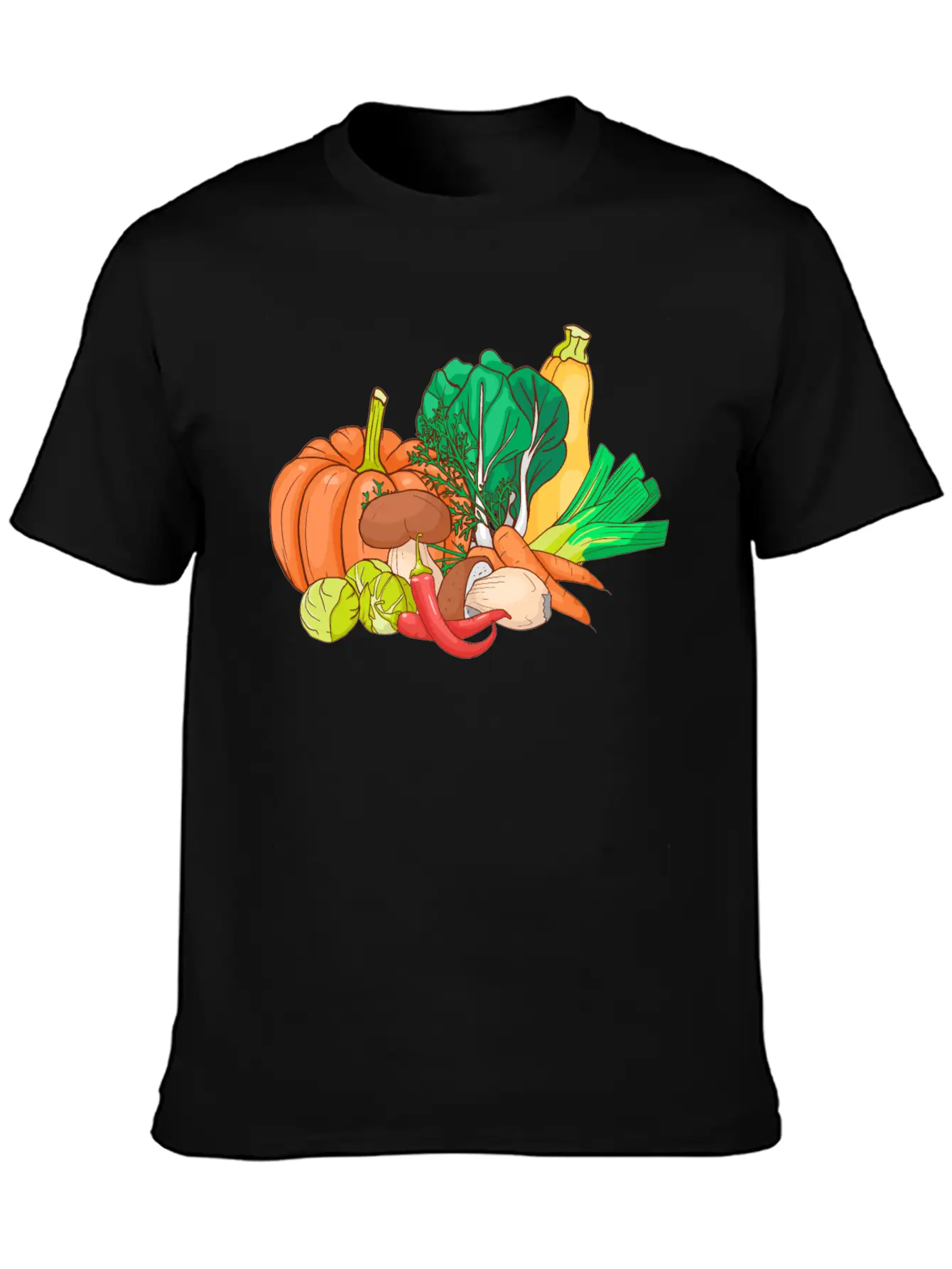 Vegetable Zucchini Leek Pumpkin Carrot Cabbage Casual Graphic T-Shirt – Simple And Comfortable Daily Wear