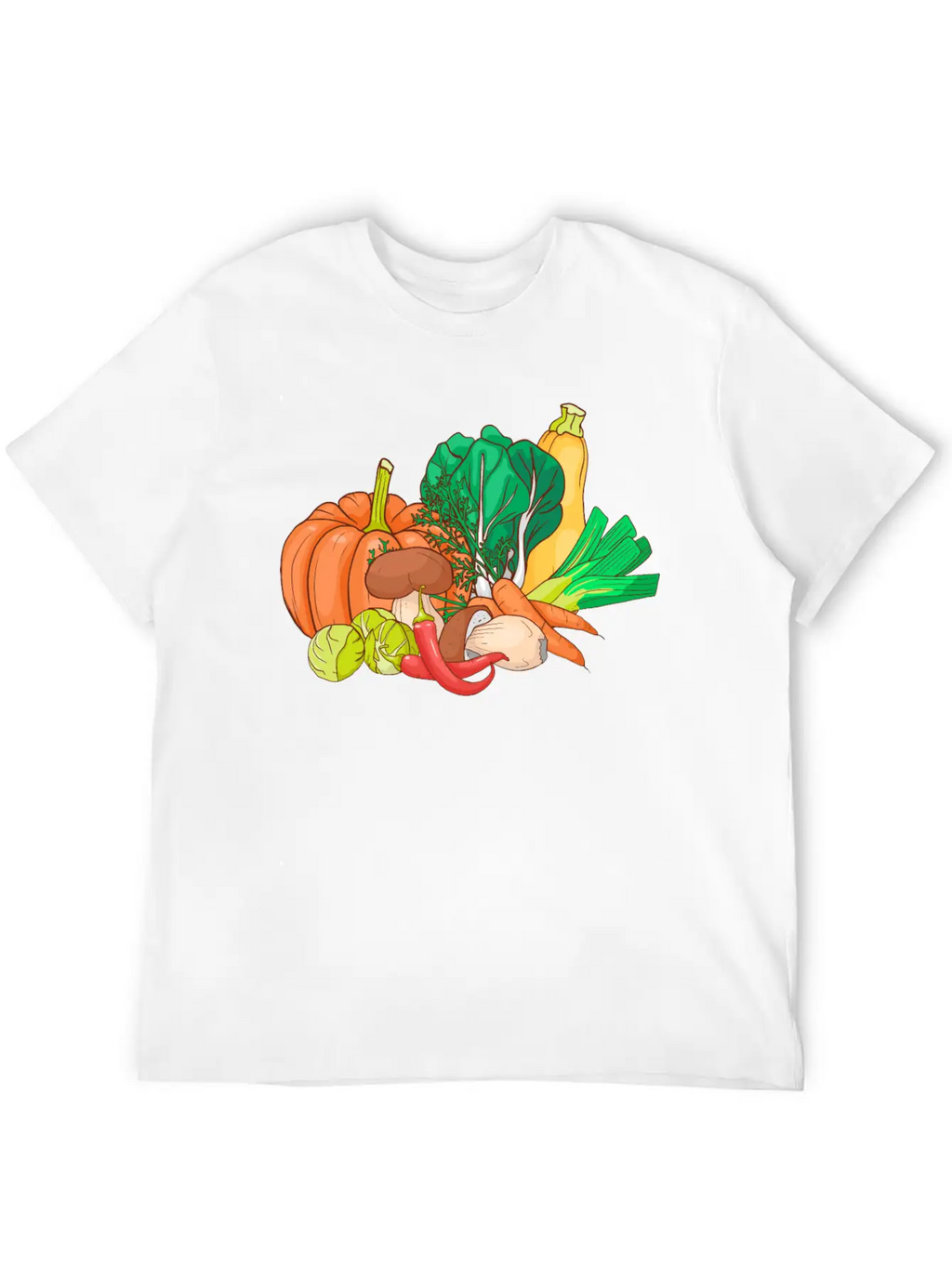 Vegetable Zucchini Leek Pumpkin Carrot Cabbage Casual Graphic T-Shirt – Simple And Comfortable Daily Wear