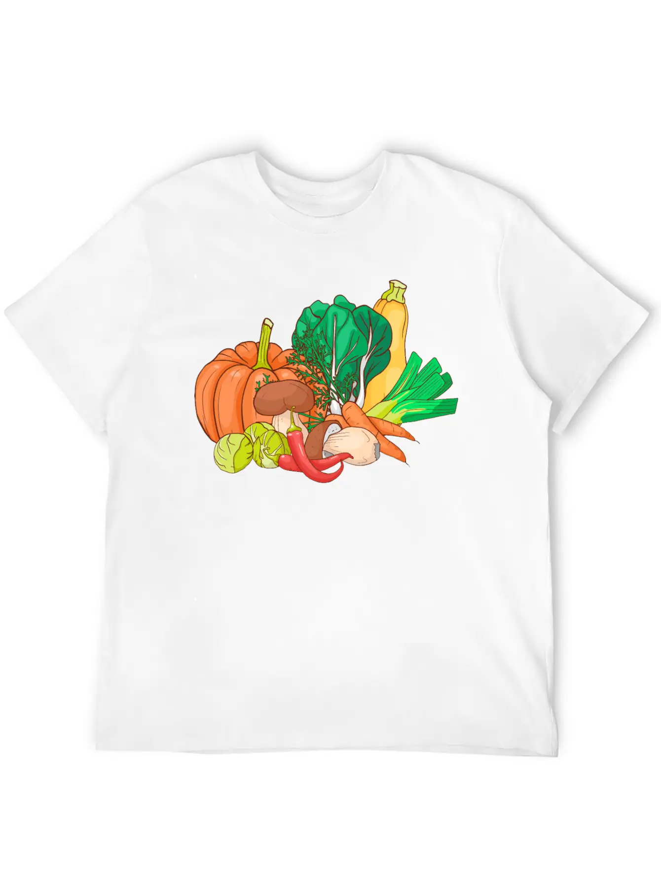 Vegetable Zucchini Leek Pumpkin Carrot Cabbage Casual Graphic T-Shirt – Simple And Comfortable Daily Wear