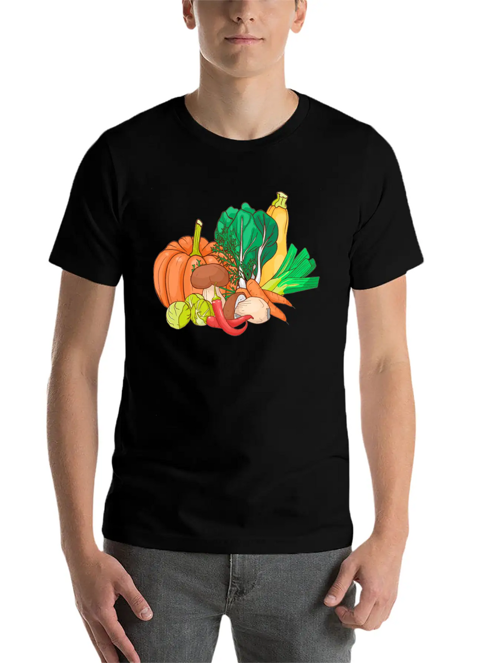 Vegetable Zucchini Leek Pumpkin Carrot Cabbage Casual Graphic T-Shirt – Simple And Comfortable Daily Wear