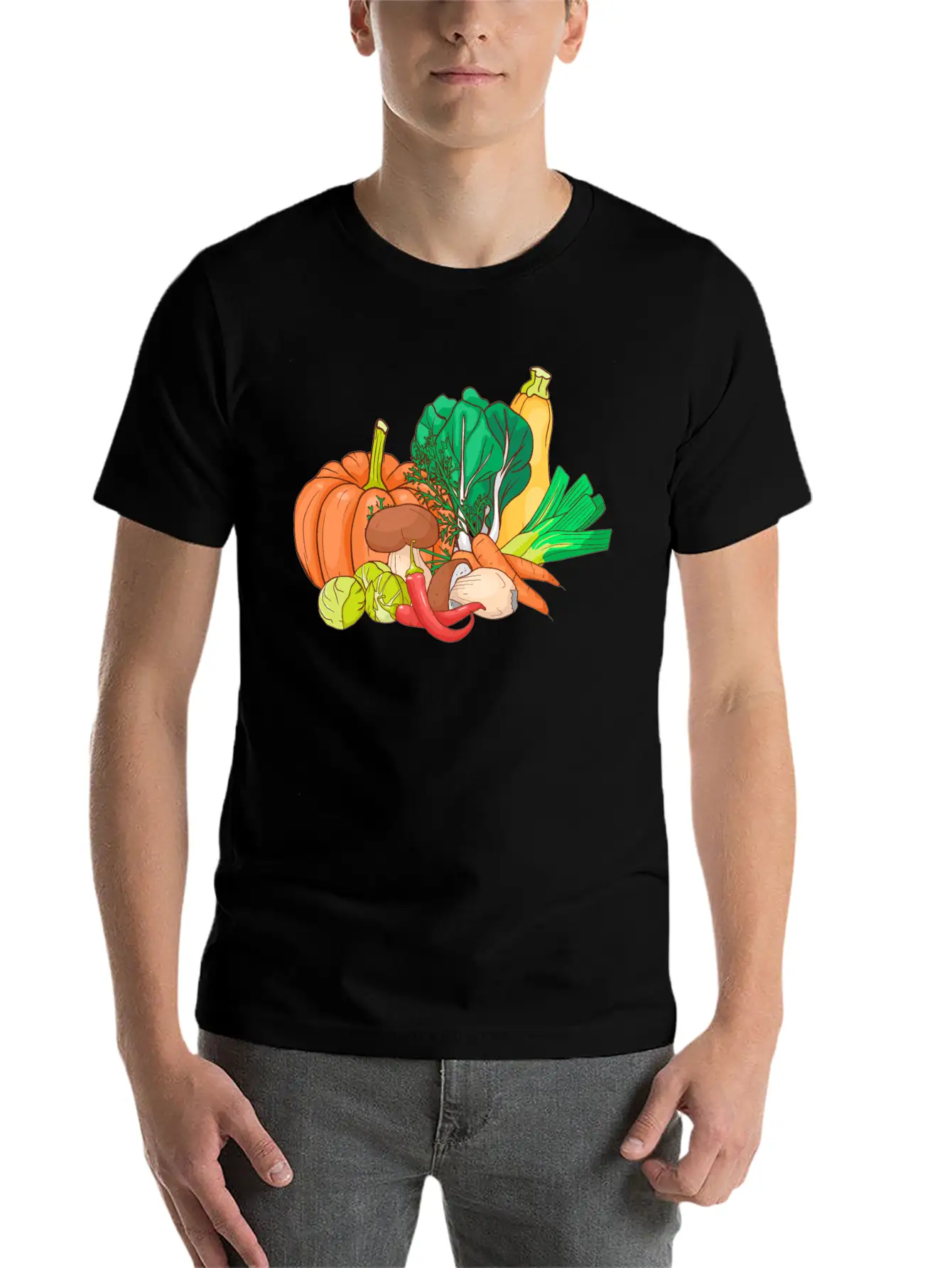Vegetable Zucchini Leek Pumpkin Carrot Cabbage Casual Graphic T-Shirt – Simple And Comfortable Daily Wear