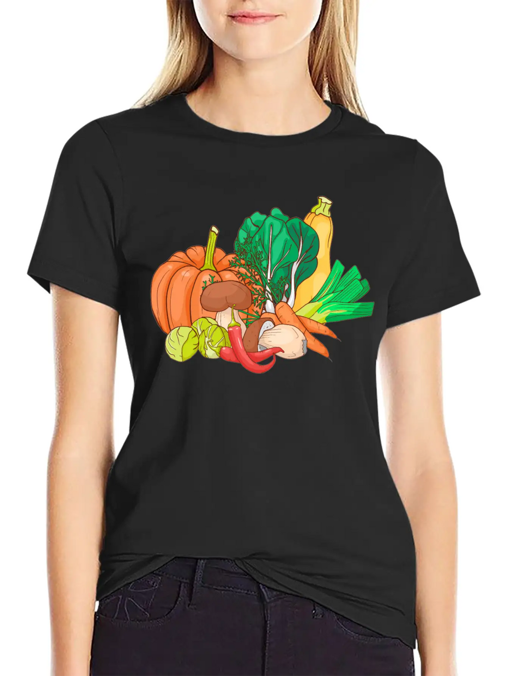 Vegetable Zucchini Leek Pumpkin Carrot Cabbage Casual Graphic T-Shirt – Simple And Comfortable Daily Wear