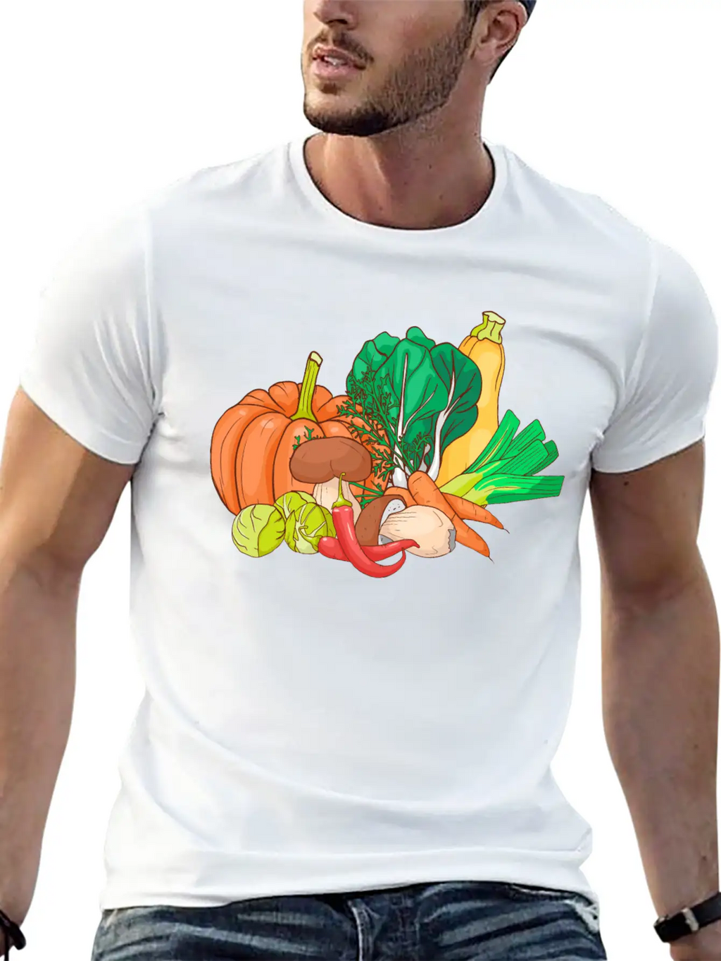 Vegetable Zucchini Leek Pumpkin Carrot Cabbage Casual Graphic T-Shirt – Simple And Comfortable Daily Wear