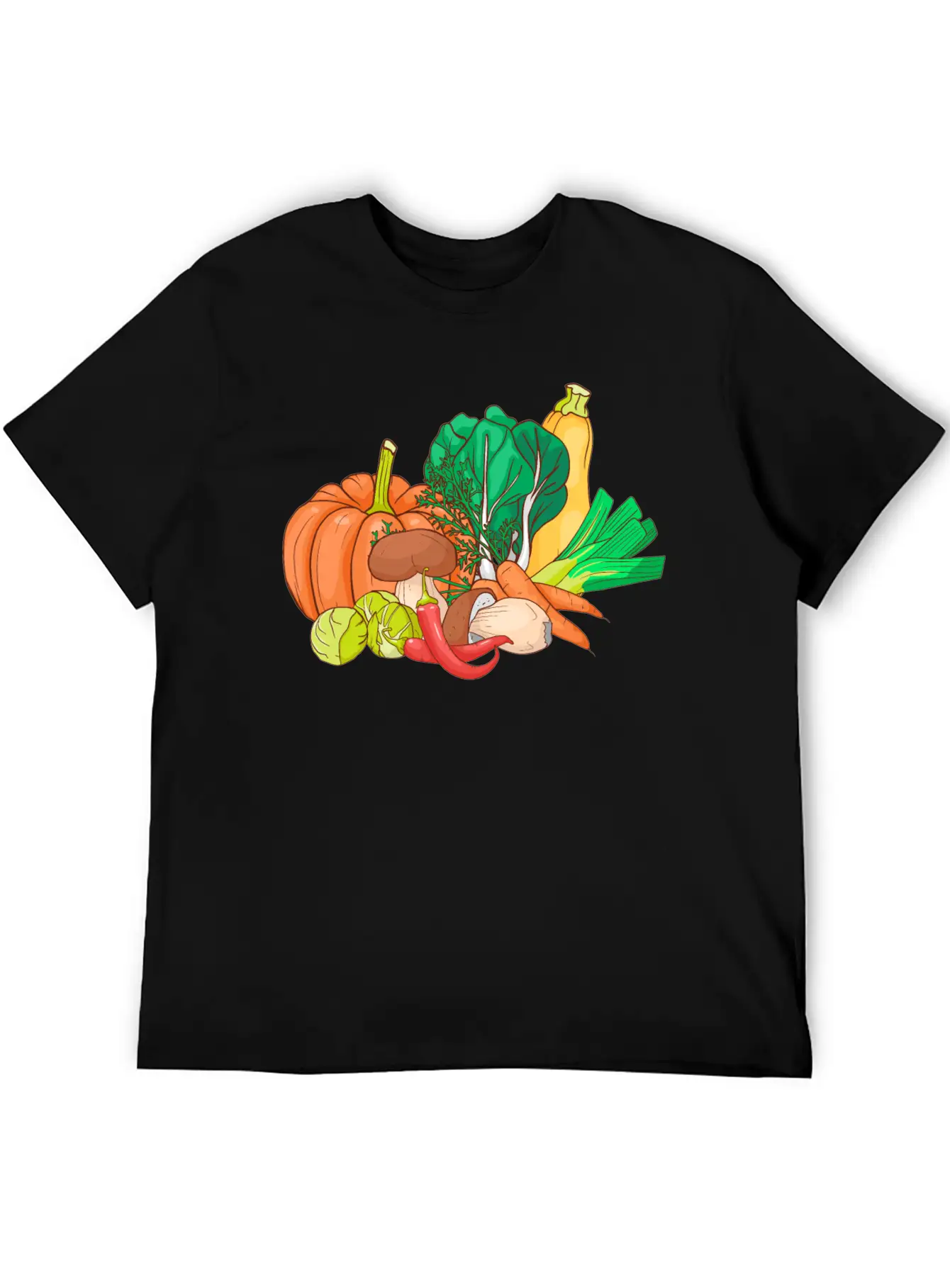 Vegetable Zucchini Leek Pumpkin Carrot Cabbage Casual Graphic T-Shirt – Simple And Comfortable Daily Wear