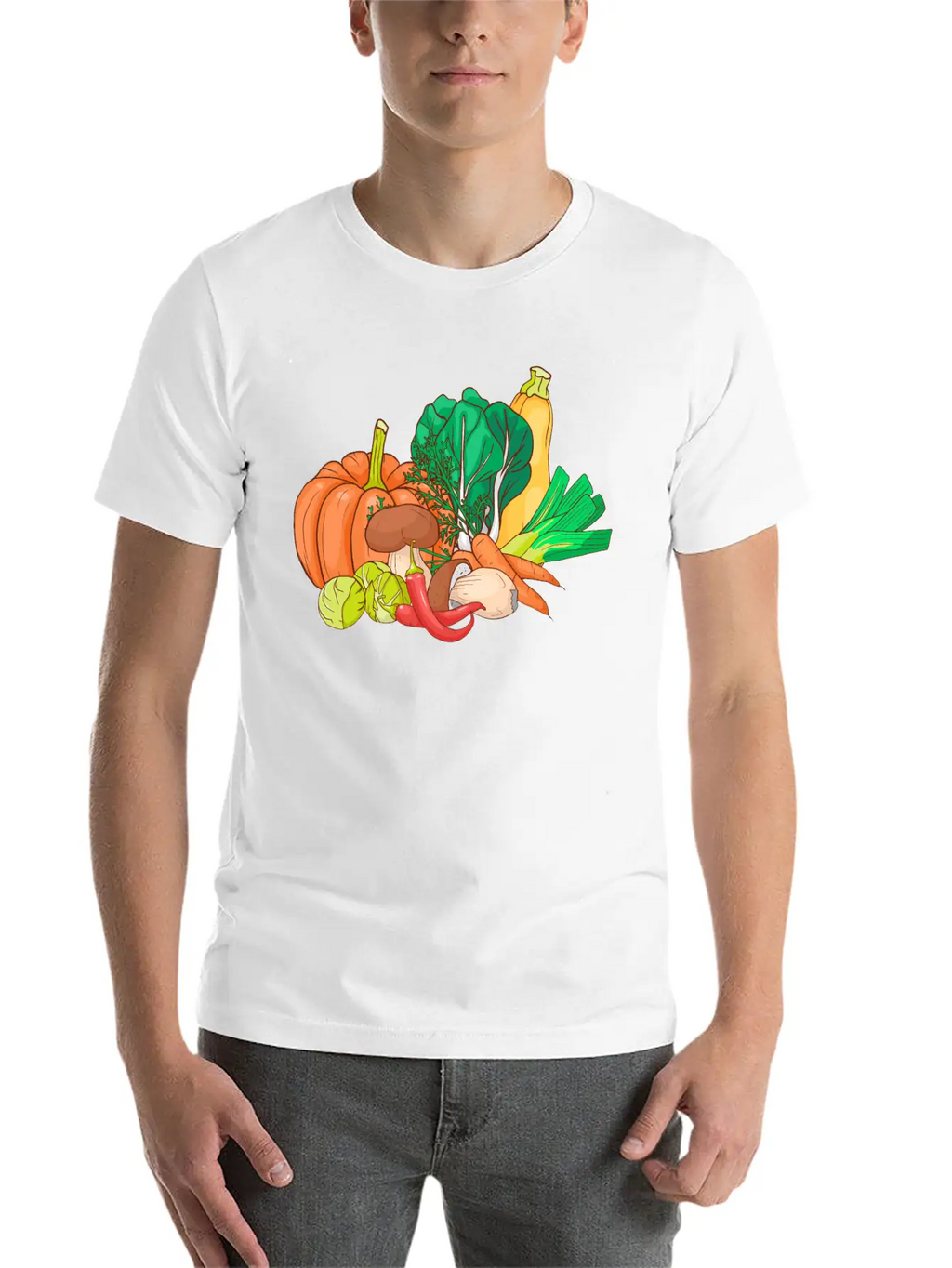Vegetable Zucchini Leek Pumpkin Carrot Cabbage Casual Graphic T-Shirt – Simple And Comfortable Daily Wear