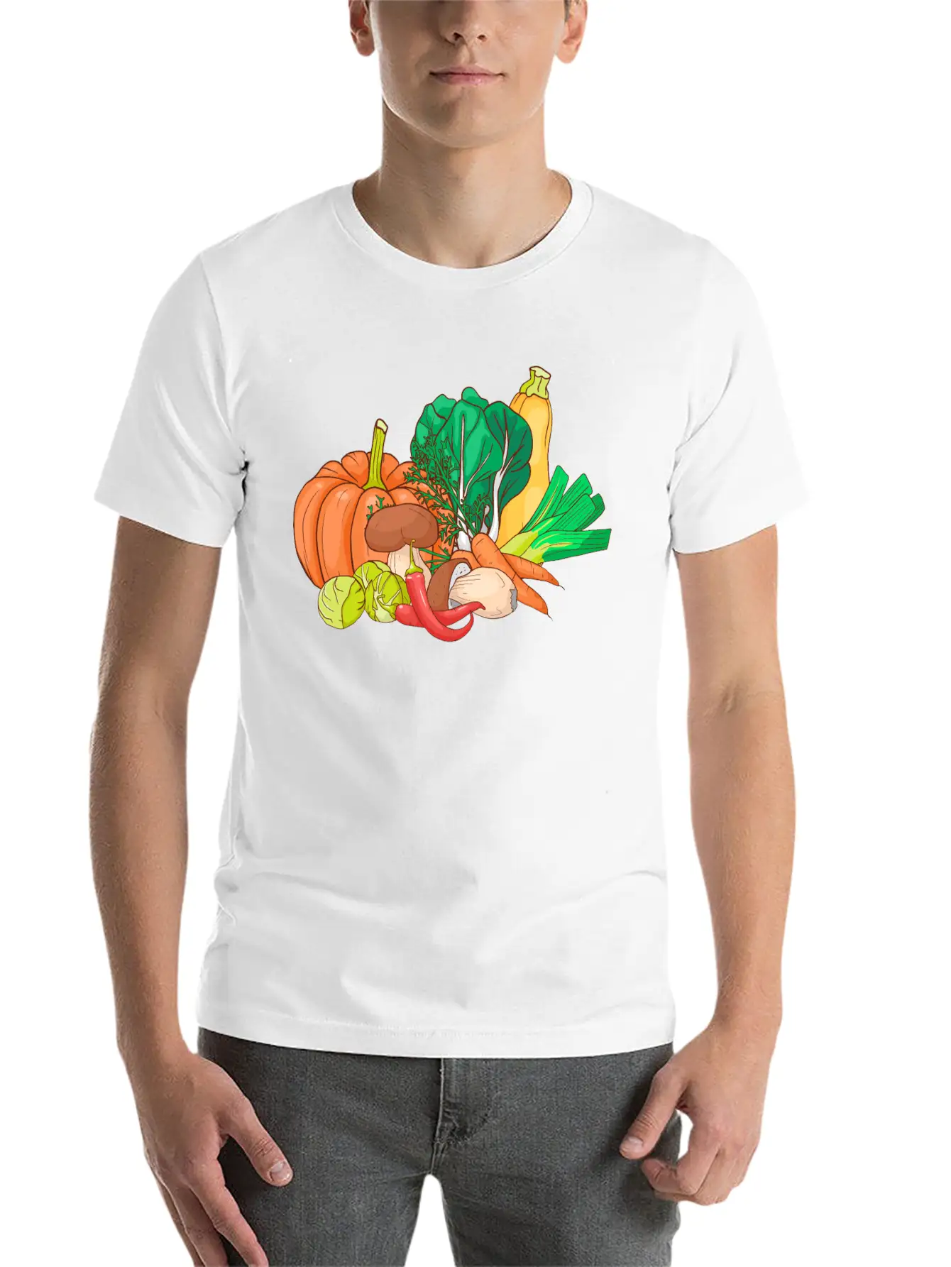Vegetable Zucchini Leek Pumpkin Carrot Cabbage Casual Graphic T-Shirt – Simple And Comfortable Daily Wear
