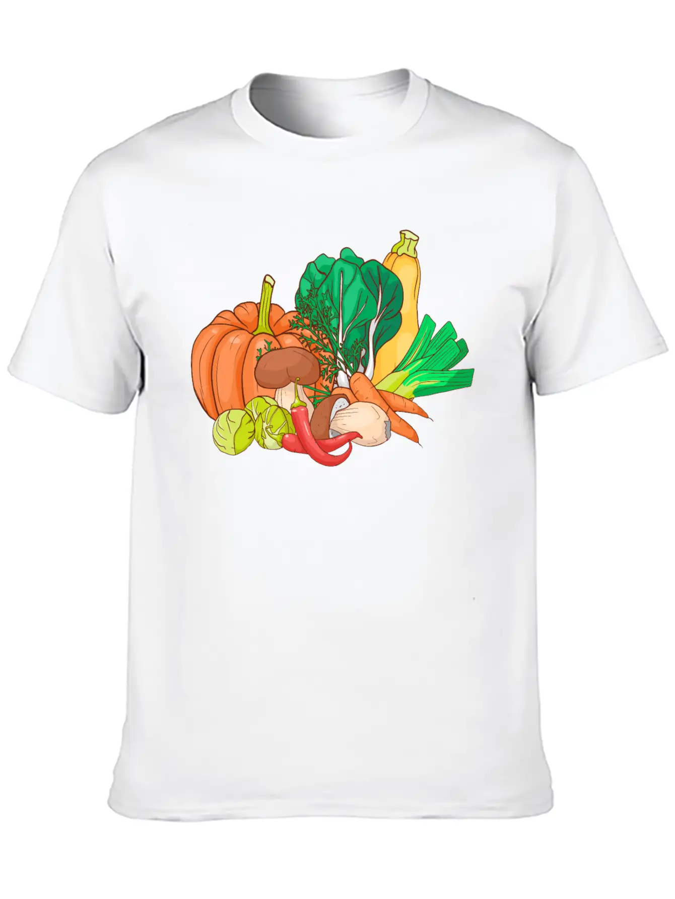 Vegetable Zucchini Leek Pumpkin Carrot Cabbage Casual Graphic T-Shirt – Simple And Comfortable Daily Wear